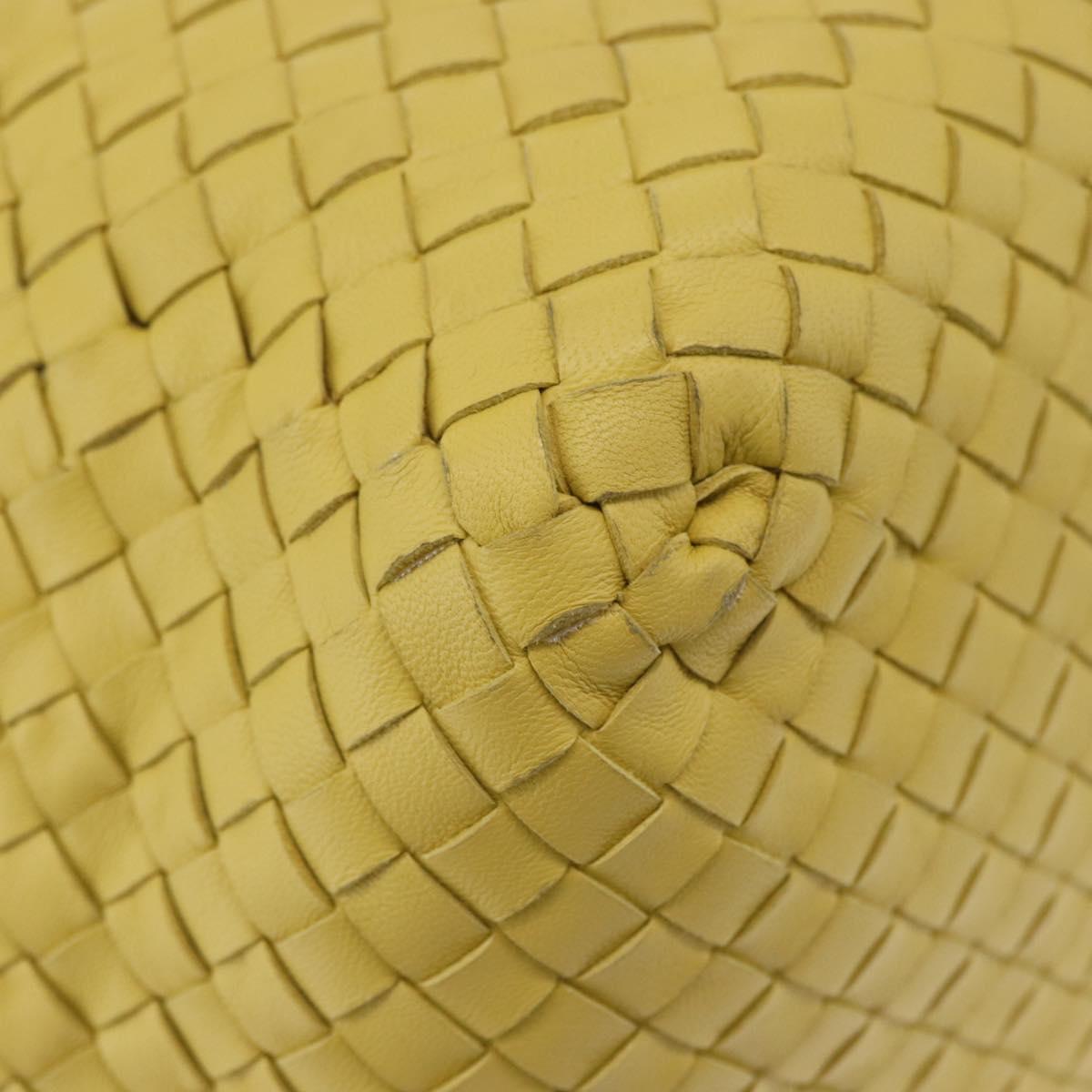 BOTTEGA VENETA INTRECCIATO Shoulder Bag Leather Yellow Auth 198629V