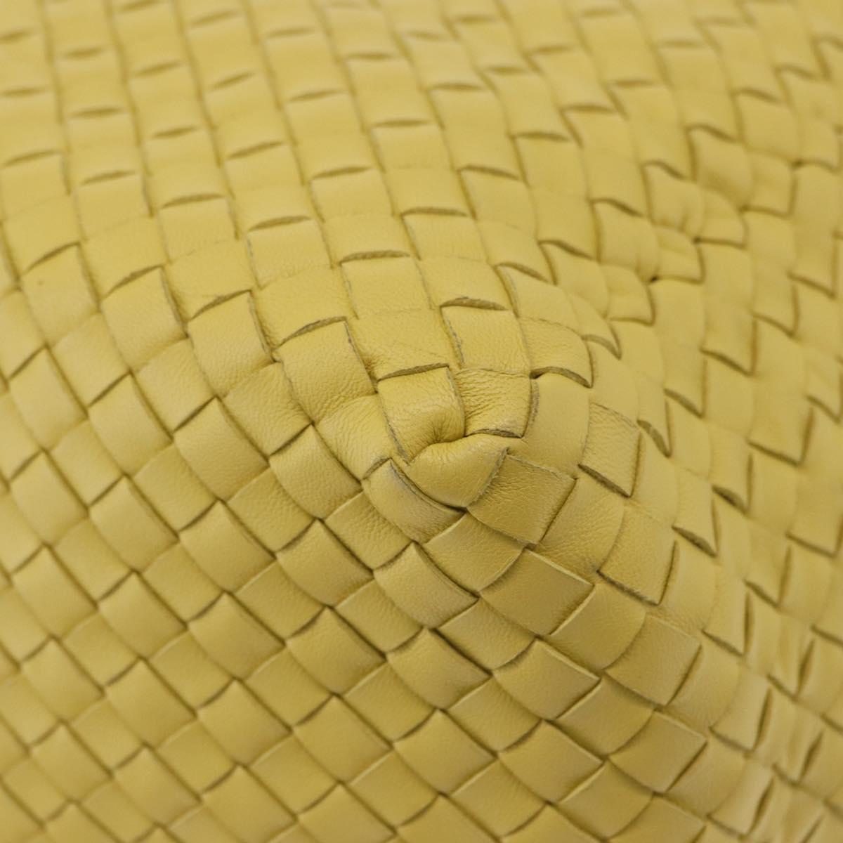 BOTTEGA VENETA INTRECCIATO Shoulder Bag Leather Yellow Auth 198629V