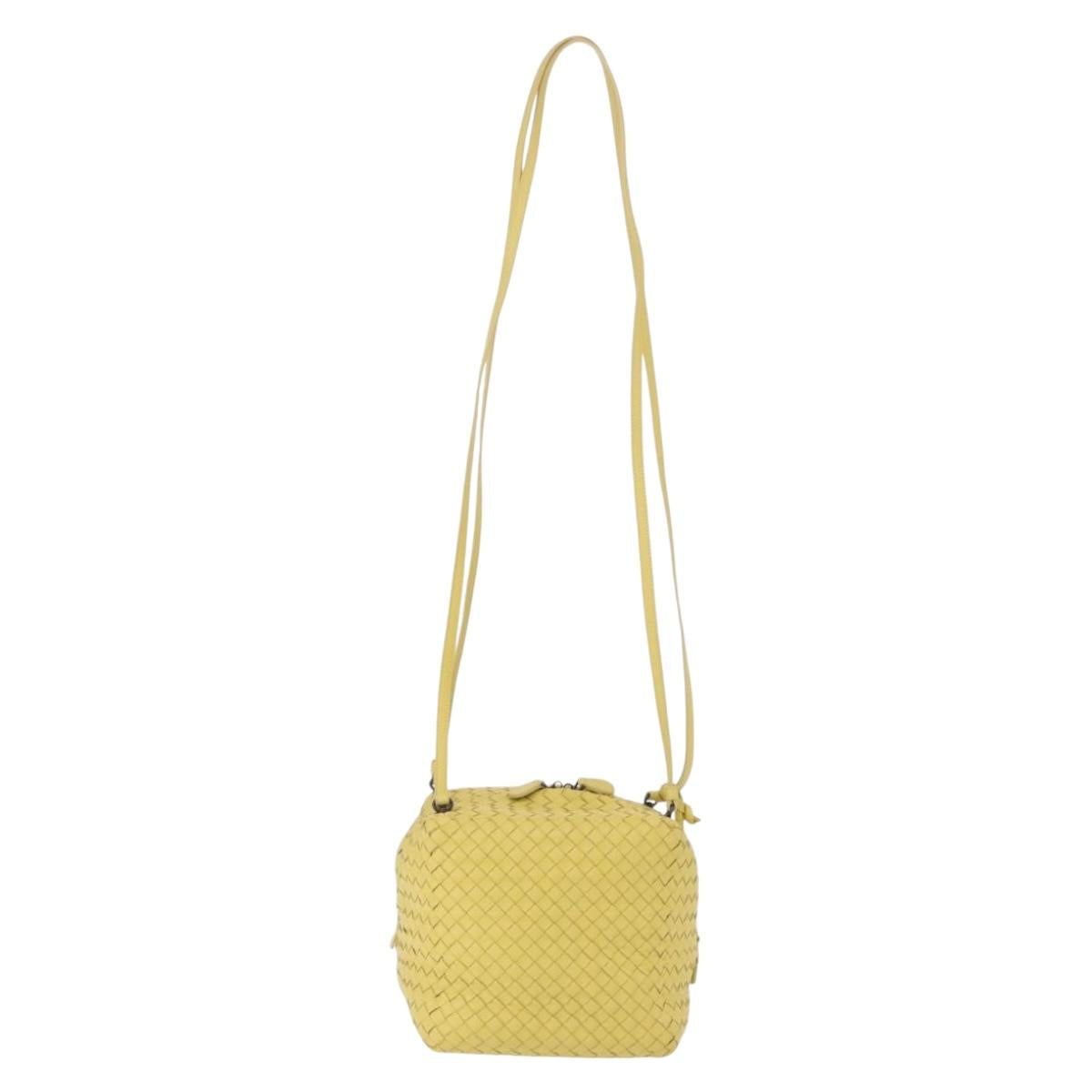 BOTTEGA VENETA INTRECCIATO Shoulder Bag Leather Yellow Auth 198629V