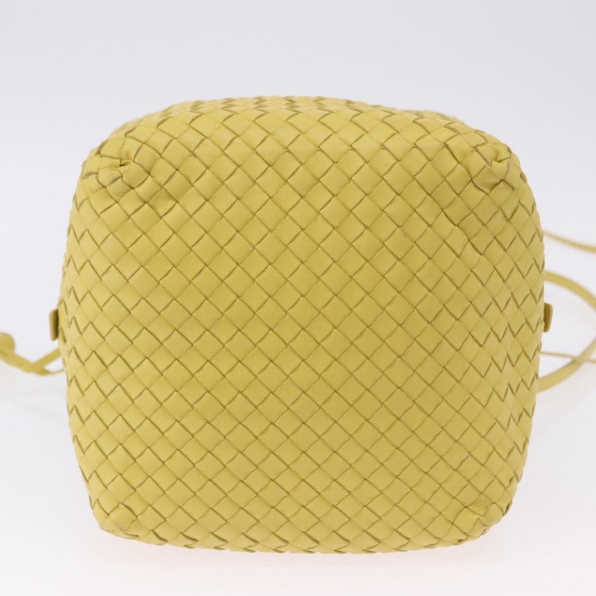 BOTTEGA VENETA INTRECCIATO Shoulder Bag Leather Yellow Auth 198629V