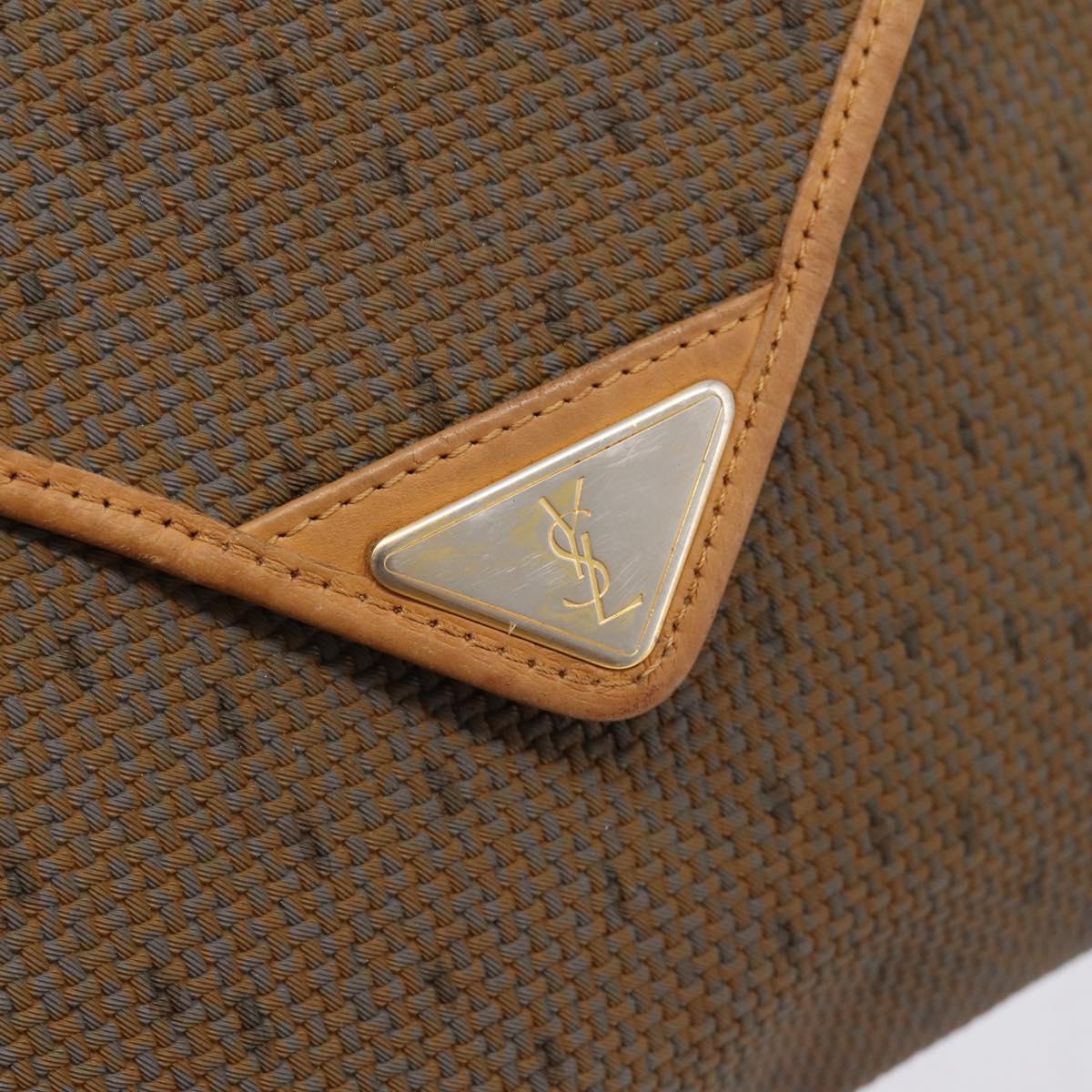 CELINE Shoulder Bag Canvas Brown Beige Auth 198630