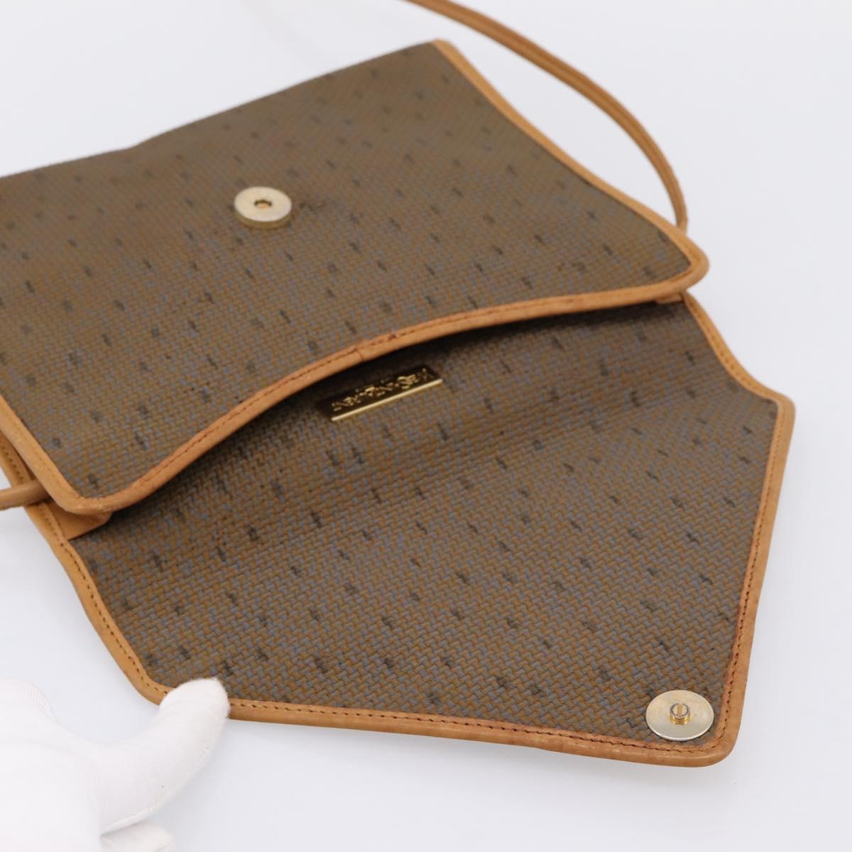 CELINE Shoulder Bag Canvas Brown Beige Auth 198630