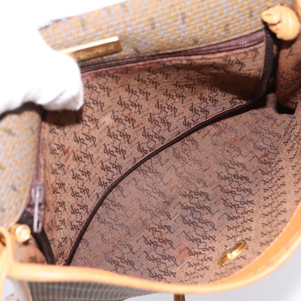 CELINE Shoulder Bag Canvas Brown Beige Auth 198630
