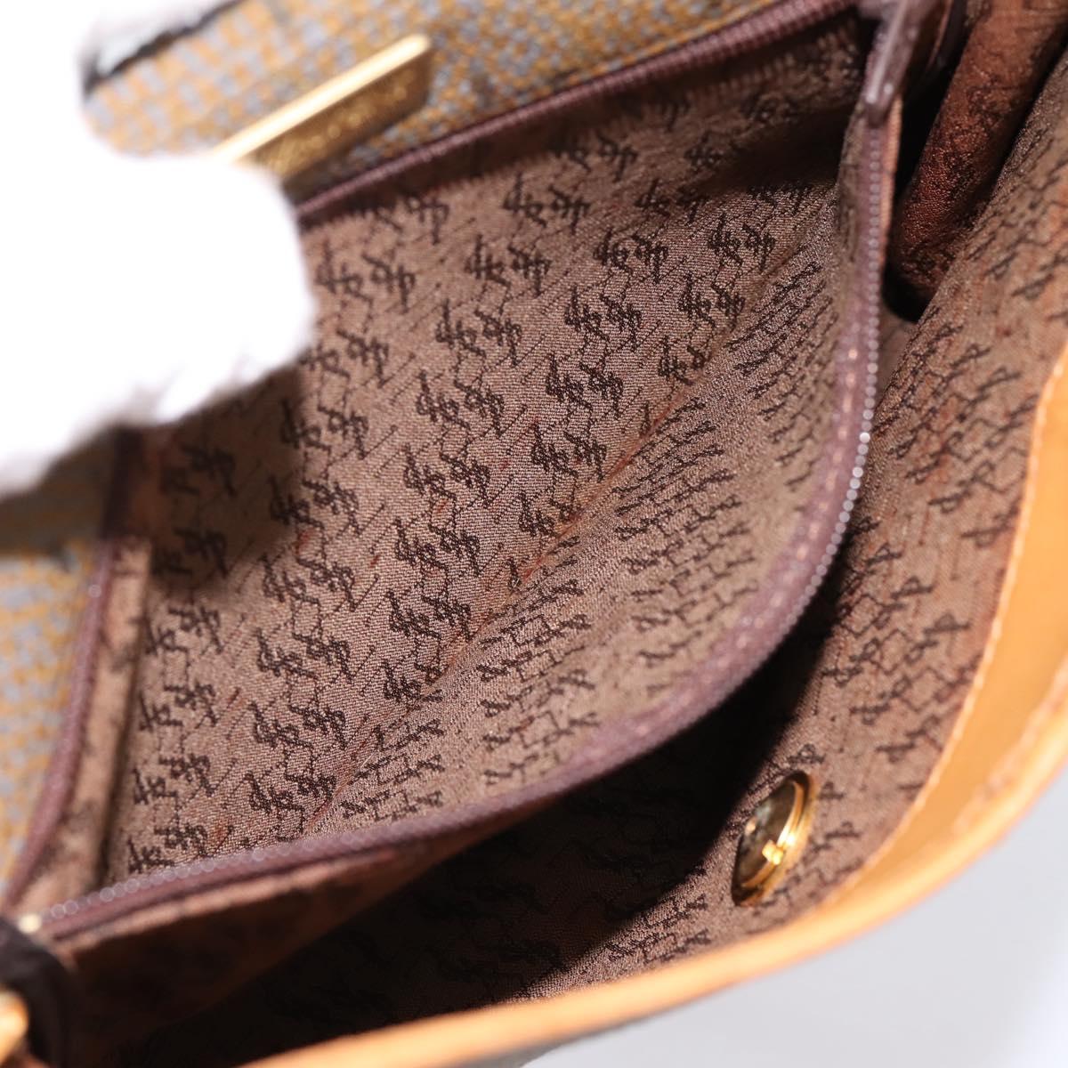 CELINE Shoulder Bag Canvas Brown Beige Auth 198630