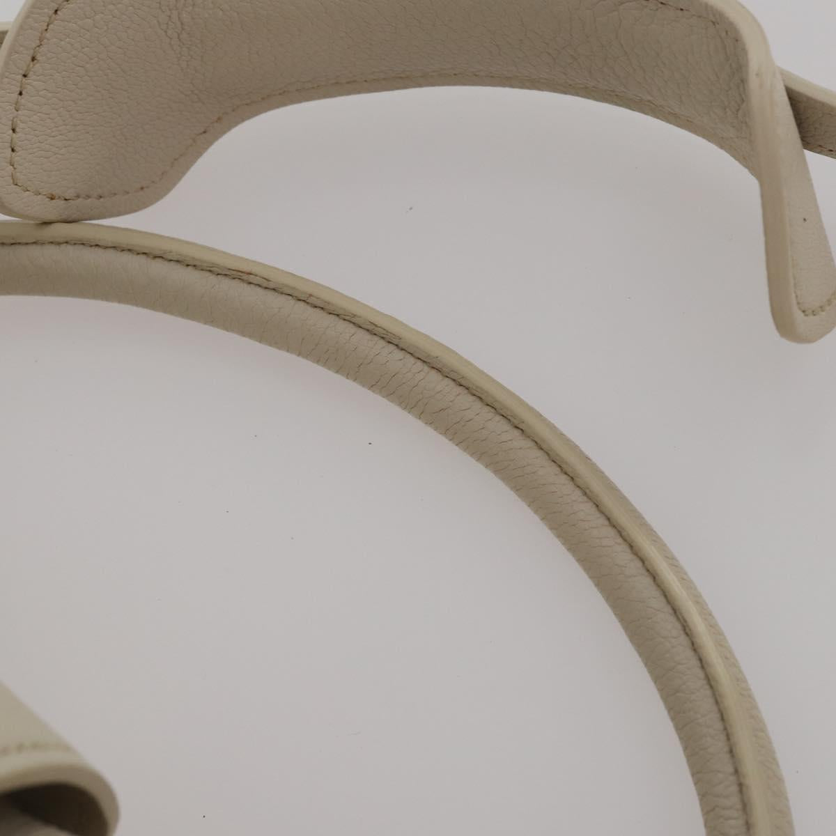 Miu Miu Hand Bag Leather 2way Ivory Silver Auth 198635A