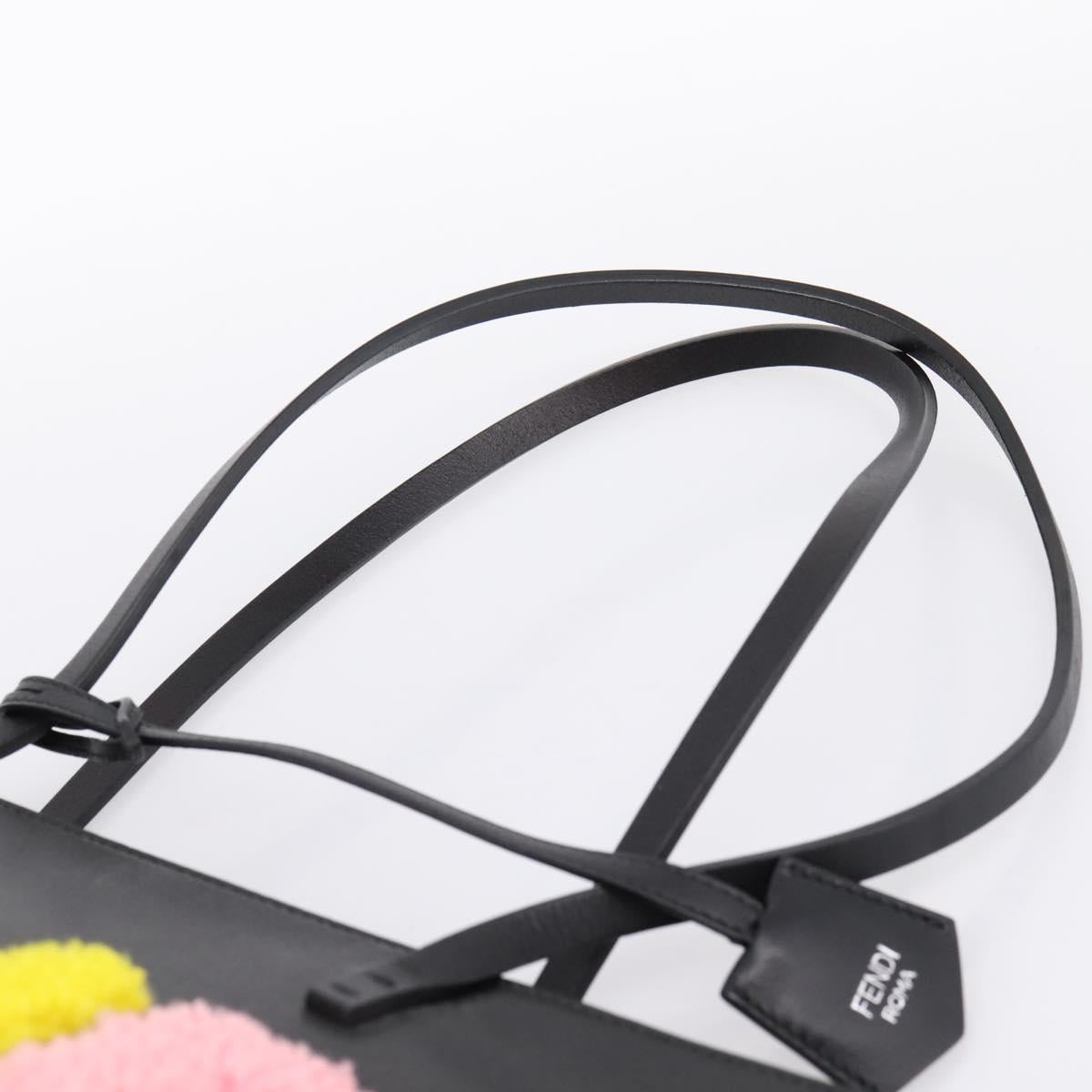 FENDI Tote Bag Leather Black Multicolor 8BH198 Auth 198636A
