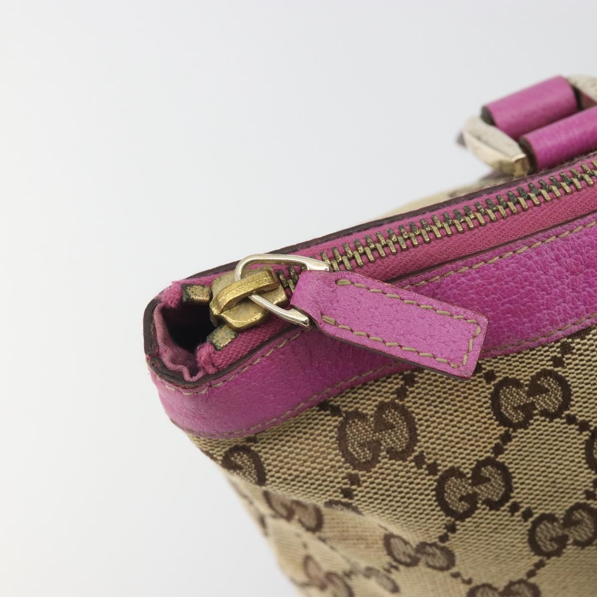 GUCCI GG Canvas Abbey Tote Bag Beige Gold Tone 141470 Auth 198637