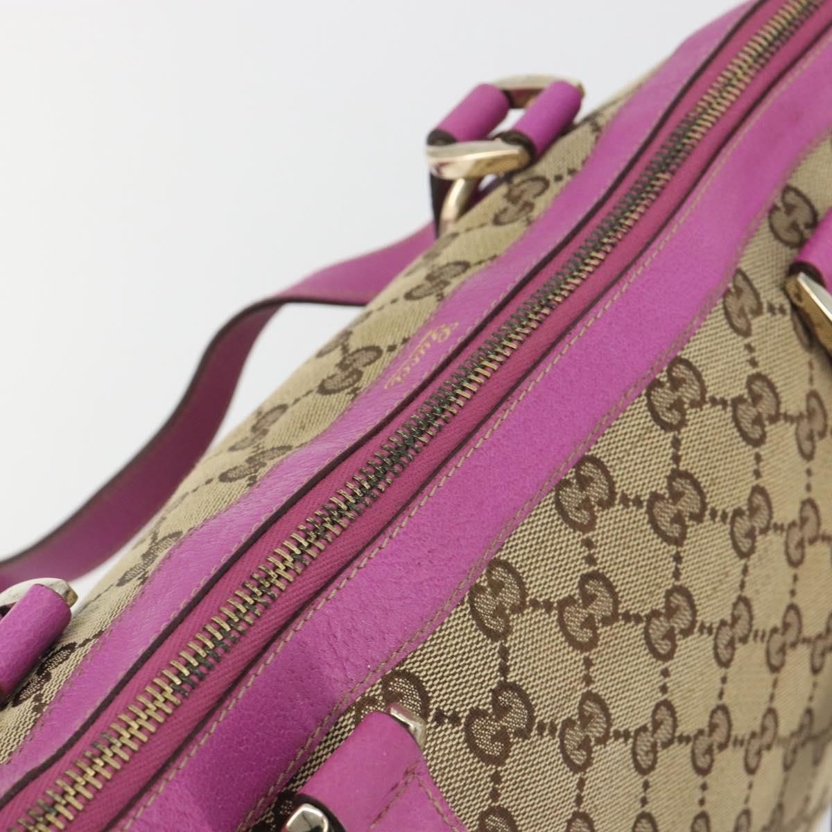 GUCCI GG Canvas Abbey Tote Bag Beige Gold Tone 141470 Auth 198637