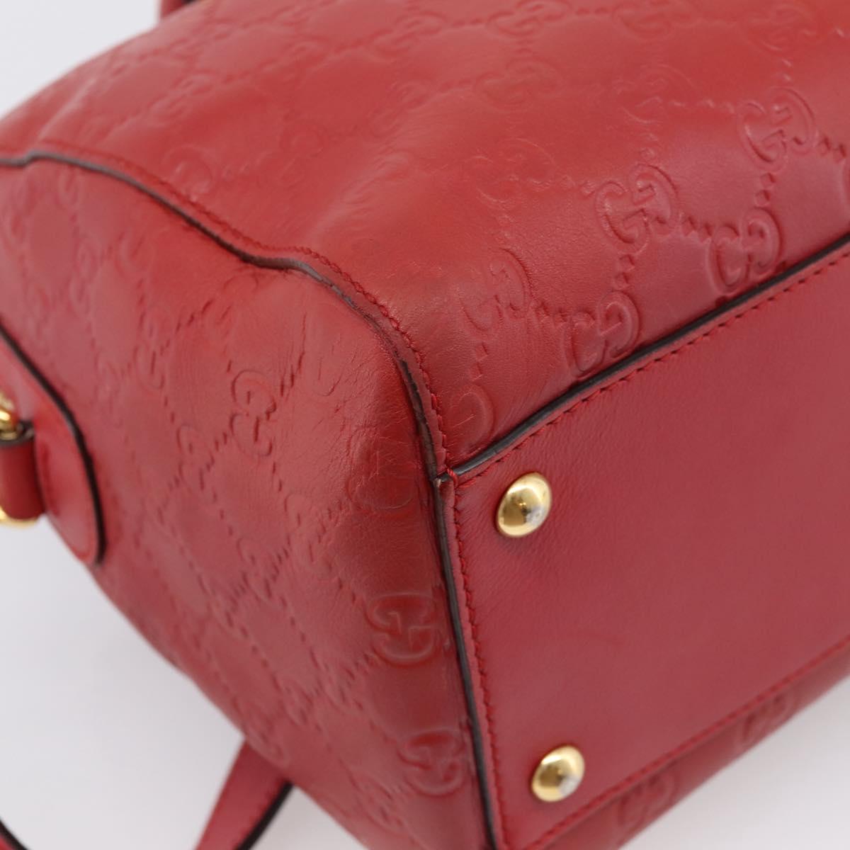 GUCCI GuccissimaGG Hand Bag Leather 2way Red Gold Tone 453573 Auth 198638