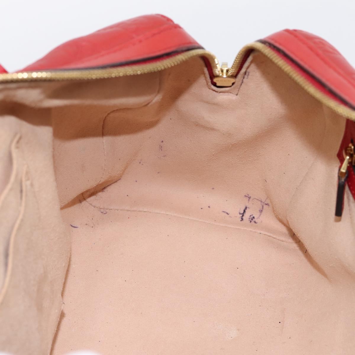 GUCCI GuccissimaGG Hand Bag Leather 2way Red Gold Tone 453573 Auth 198638