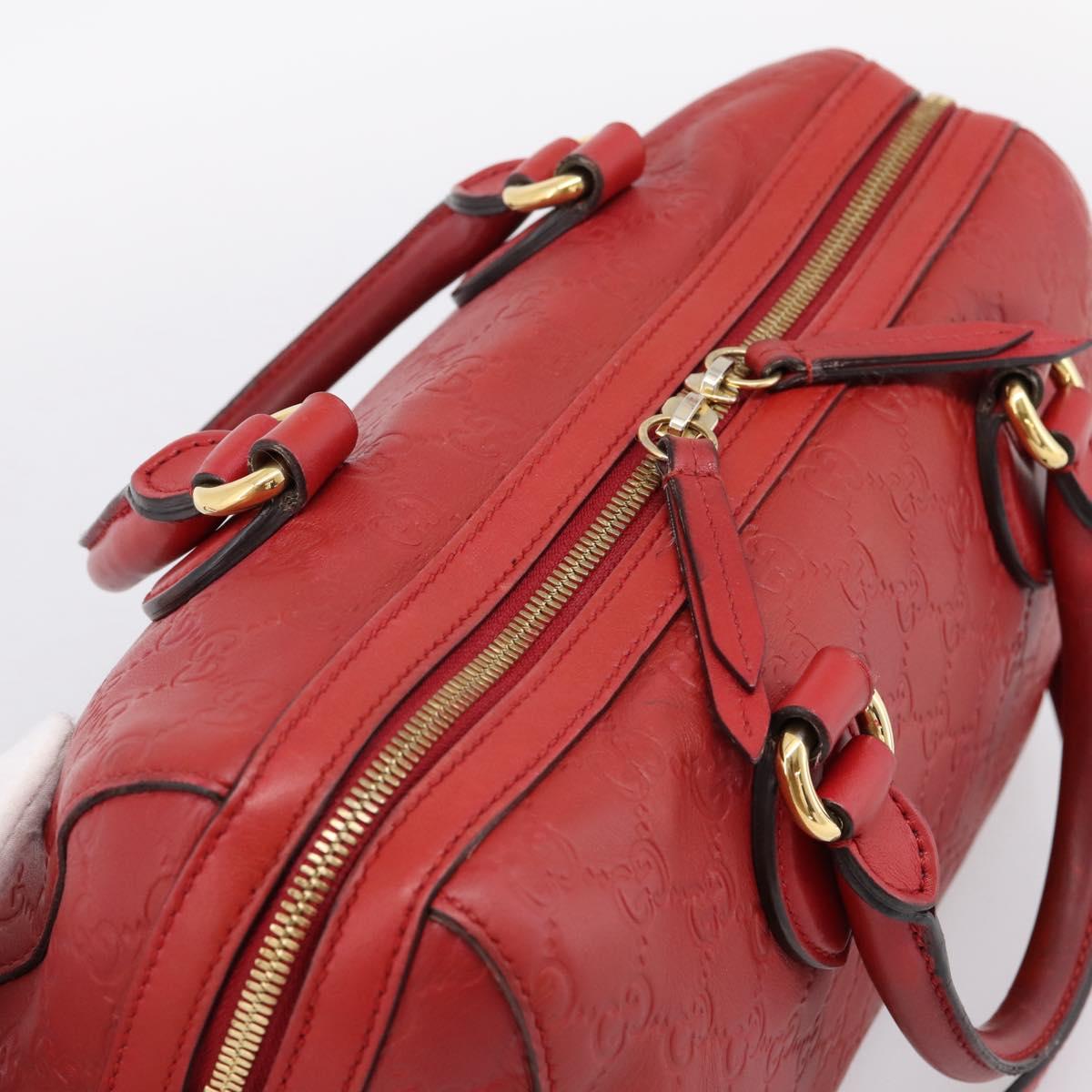 GUCCI GuccissimaGG Hand Bag Leather 2way Red Gold Tone 453573 Auth 198638