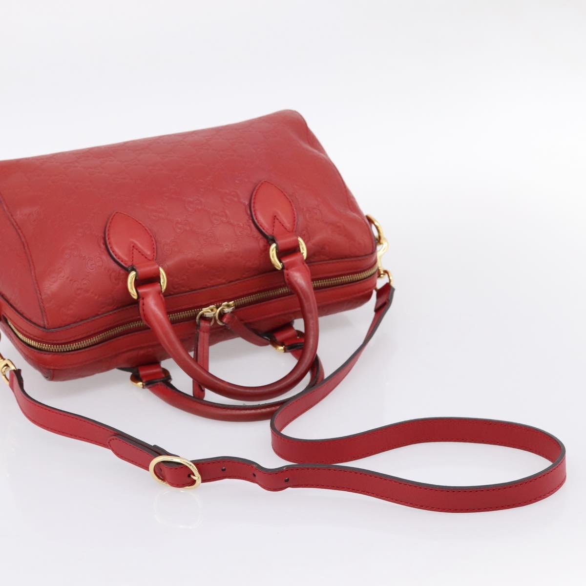 GUCCI GuccissimaGG Hand Bag Leather 2way Red Gold Tone 453573 Auth 198638