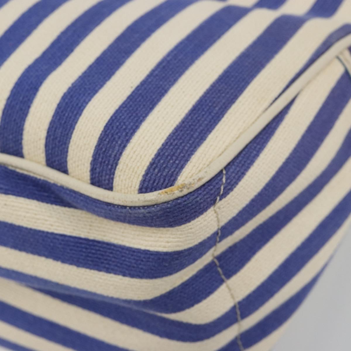 CELINE Boogie Bag Canvas Navy Gold Tone Auth 198642A