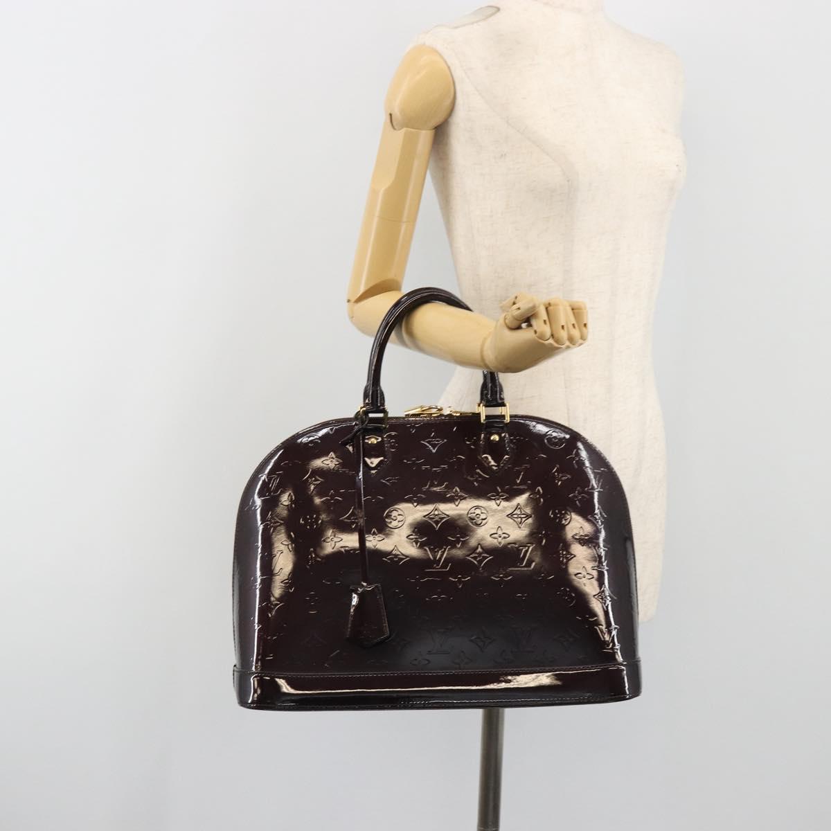 LOUIS VUITTON Monogram Vernis Alma GM Hand Bag Amarante M93595 LV Auth 198644V