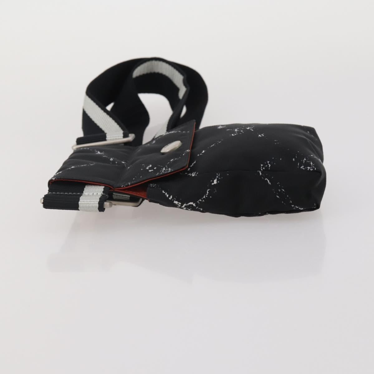 CHANEL Travel Line Waist Bag Nylon Black Silver CC Auth 198646A