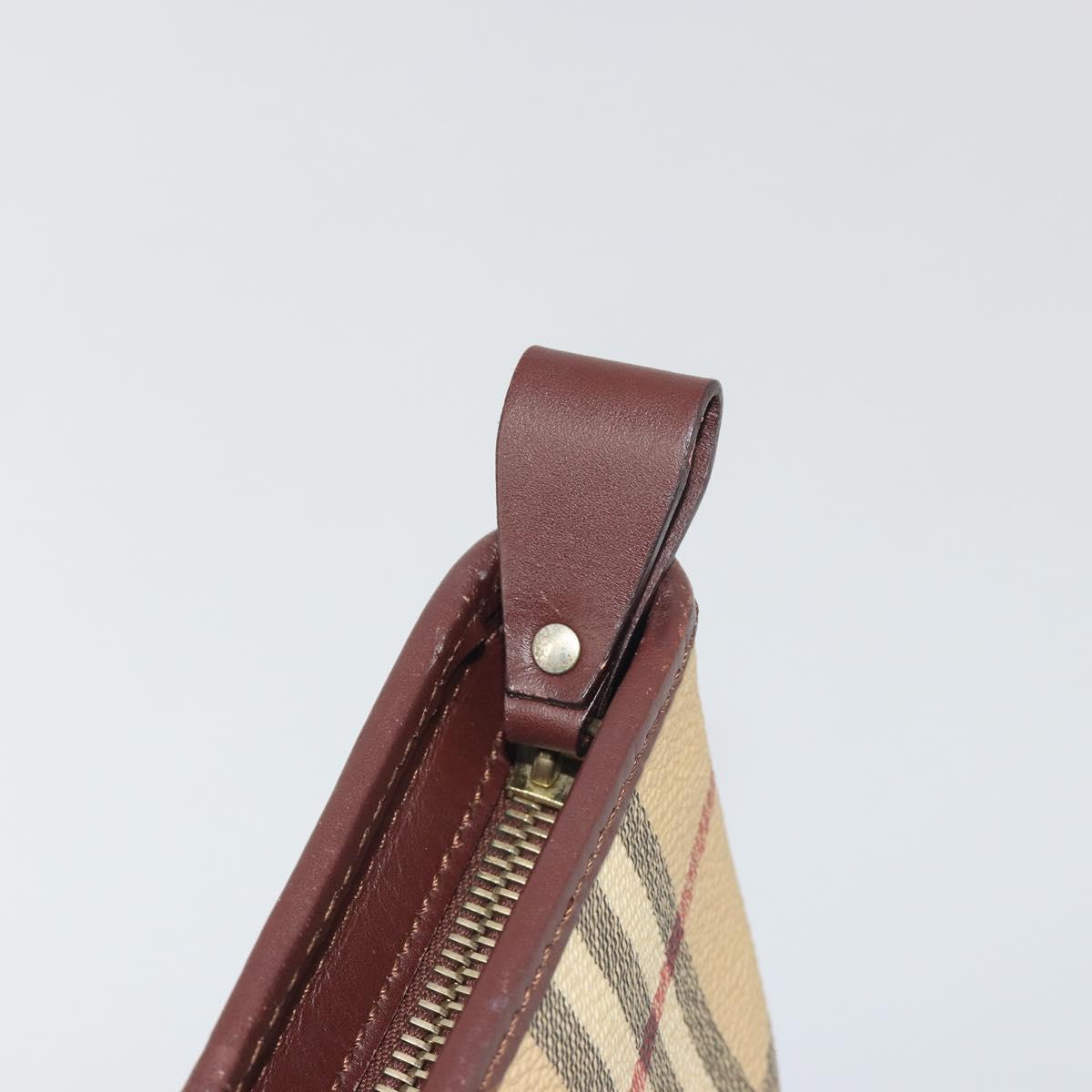 BURBERRY Nova Check Tote Bag PVC Leather Beige Brown Auth 198649A