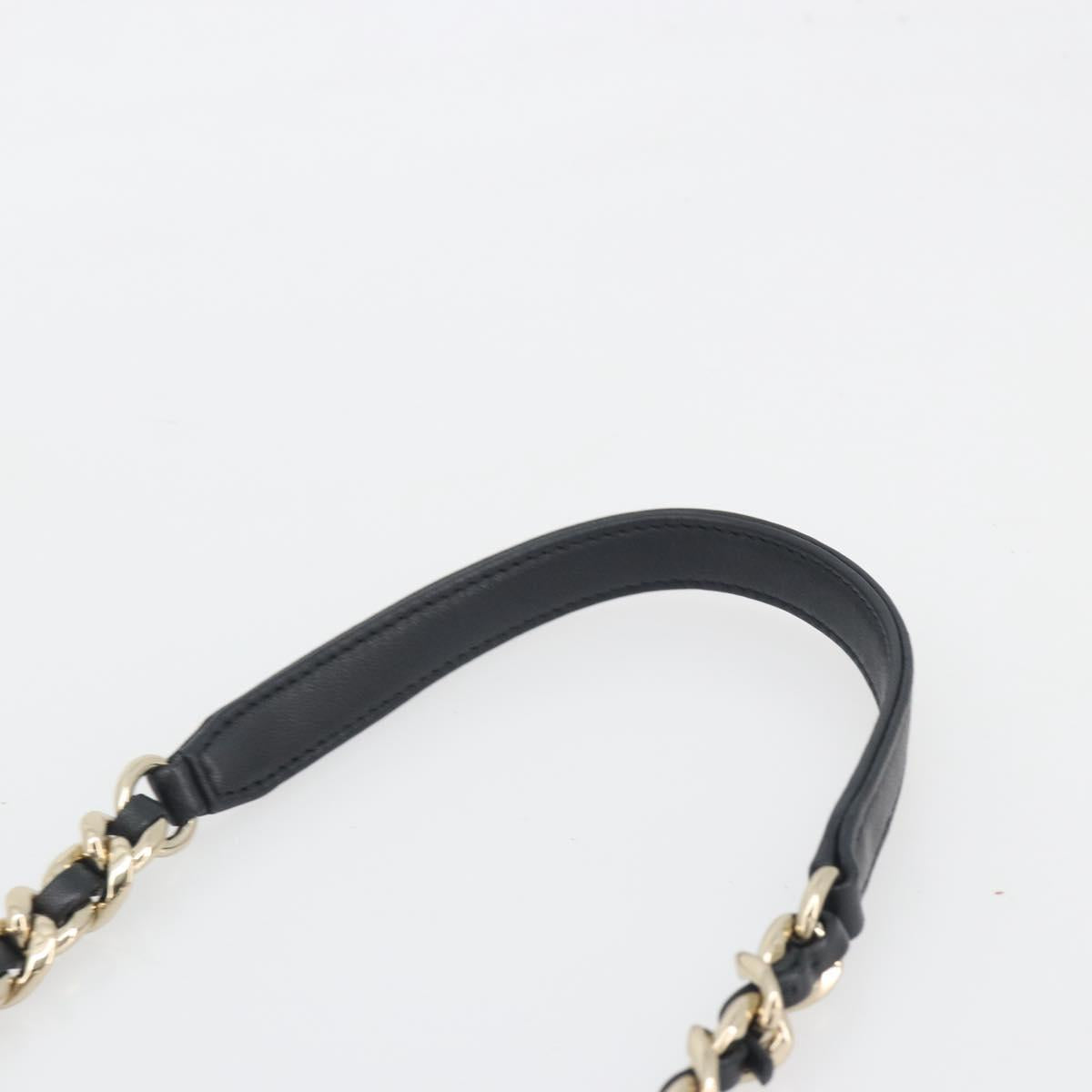 CHANEL Matelasse Chain Shoulder Vanity Bag Lamb Skin Black CC Auth 198651SAM