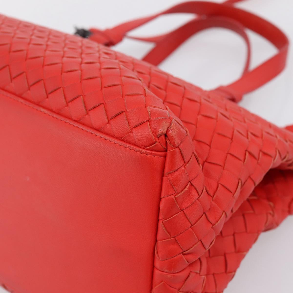 BOTTEGA VENETA INTRECCIATO Hand Bag 2way Red Auth 198653A