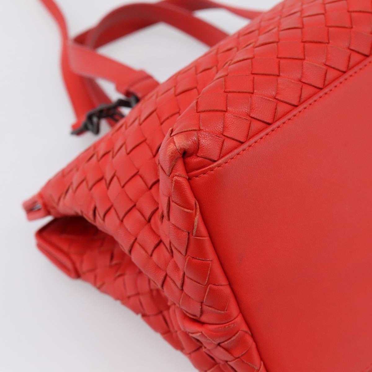 BOTTEGA VENETA INTRECCIATO Hand Bag 2way Red Auth 198653A