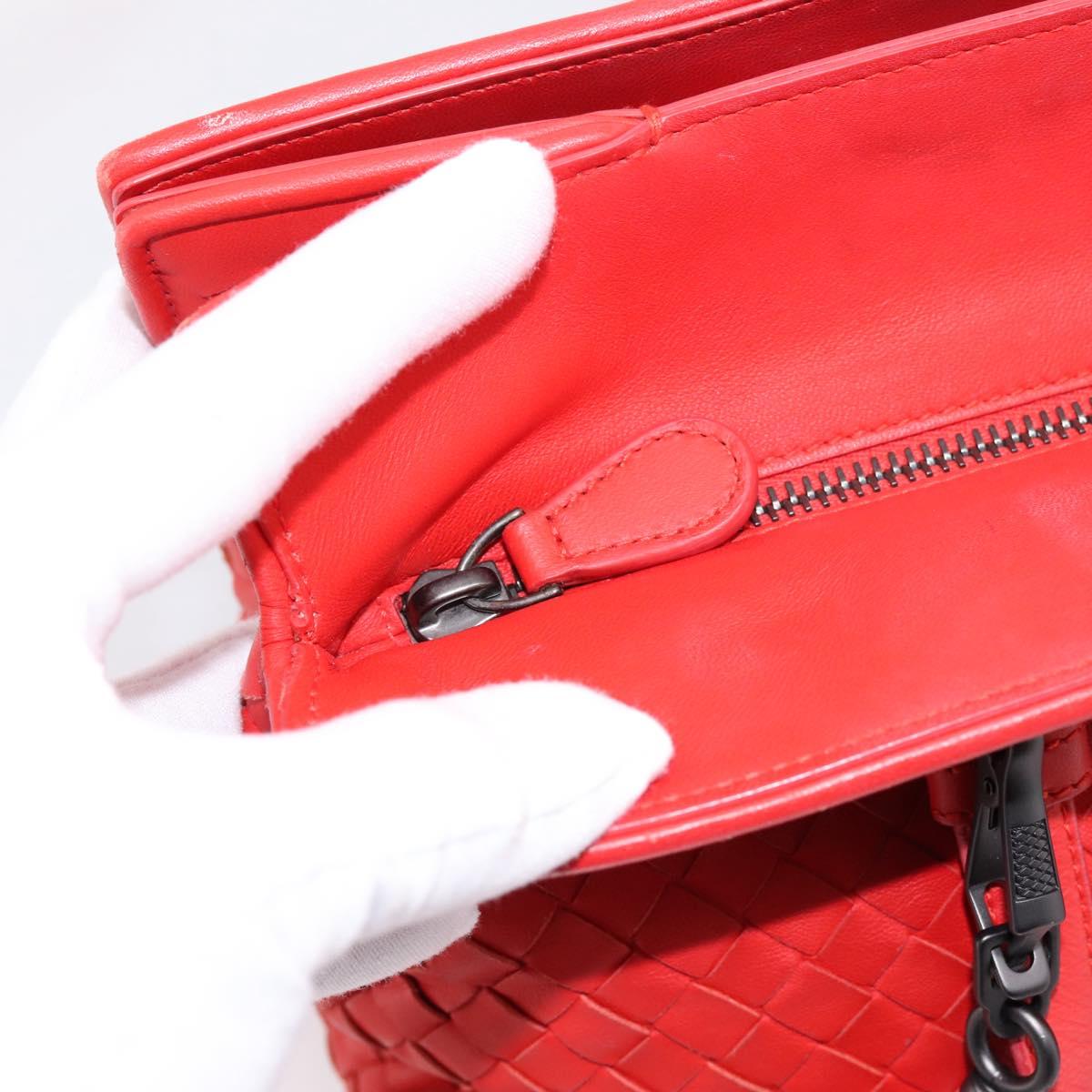 BOTTEGA VENETA INTRECCIATO Hand Bag 2way Red Auth 198653A