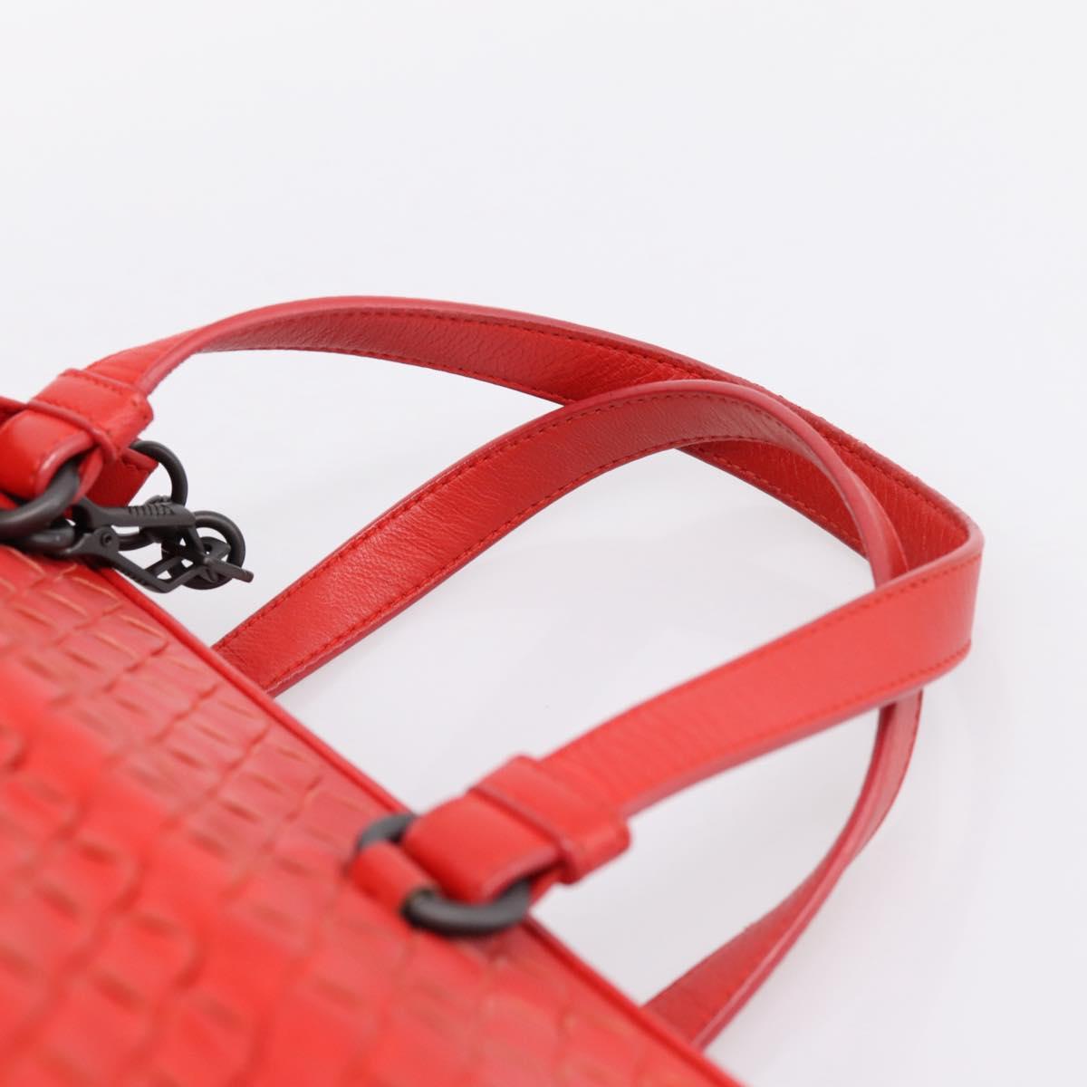 BOTTEGA VENETA INTRECCIATO Hand Bag 2way Red Auth 198653A