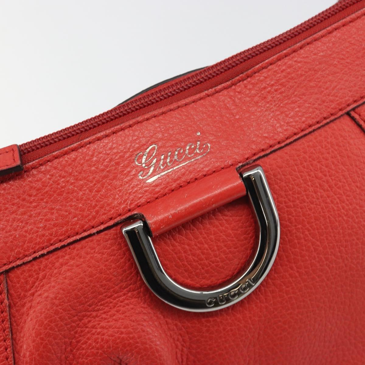 GUCCI Abbey Shoulder Bag Leather Outlet Red Silver 265691 Auth 198654