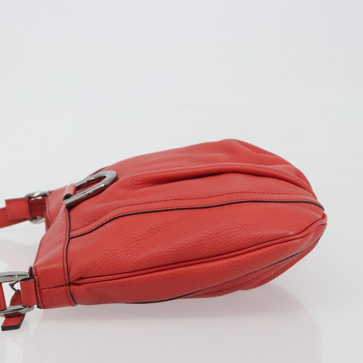 GUCCI Abbey Shoulder Bag Leather Outlet Red Silver 265691 Auth 198654