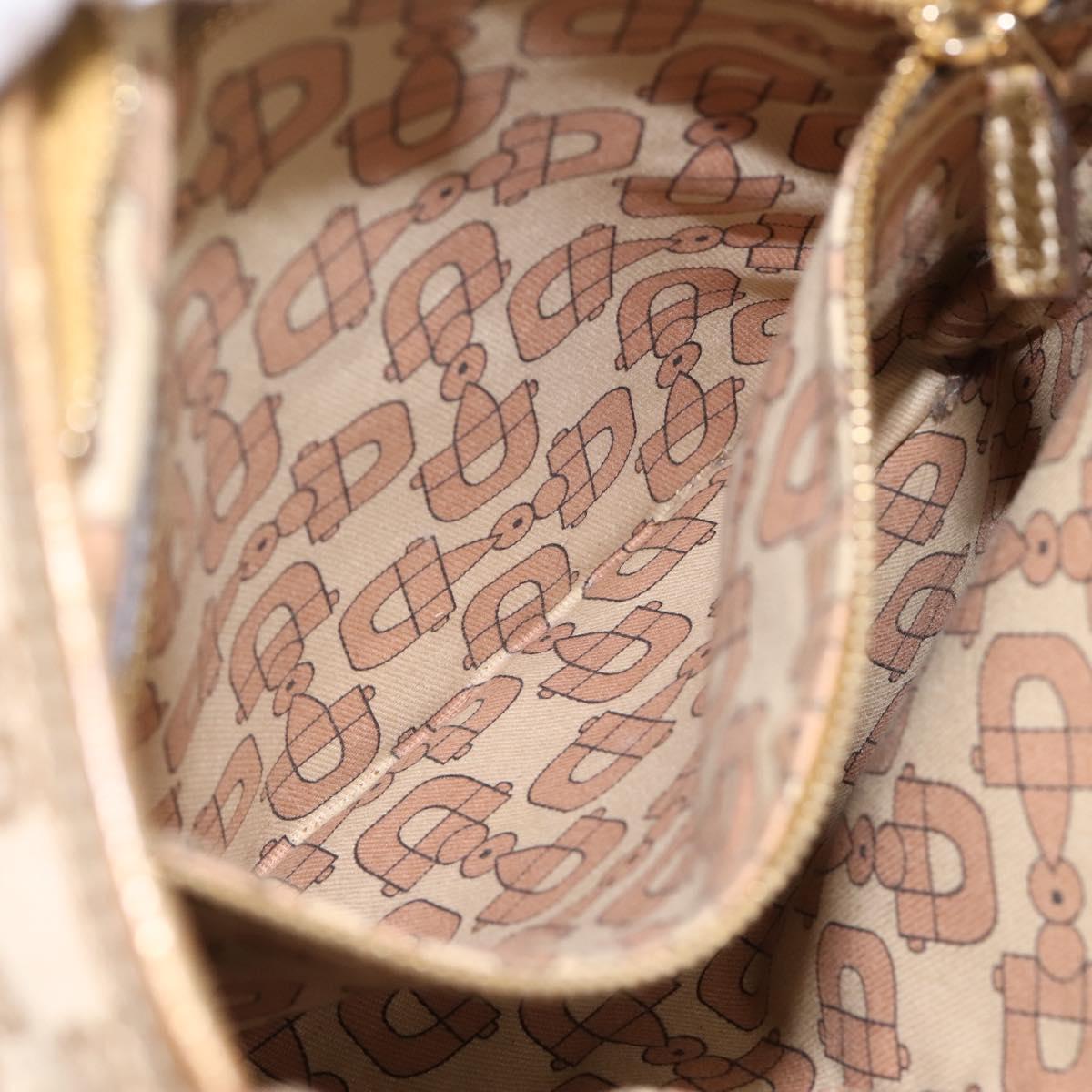 GUCCI GG Canvas Sherry Line Shoulder Bag Beige Gold Tone 144388 Auth 198655