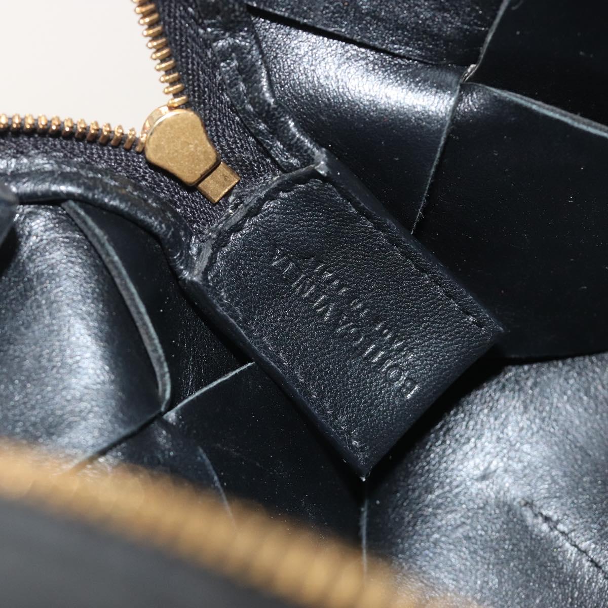 BOTTEGA VENETA MAXI INTRECCIATO Shoulder Bag Leather Black Gold Auth 198658A