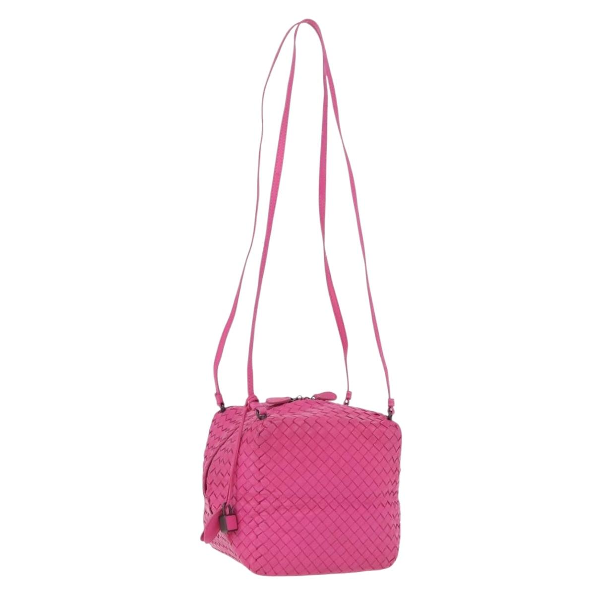 BOTTEGA VENETA INTRECCIATO Shoulder Bag Leather Pink Auth 198659V