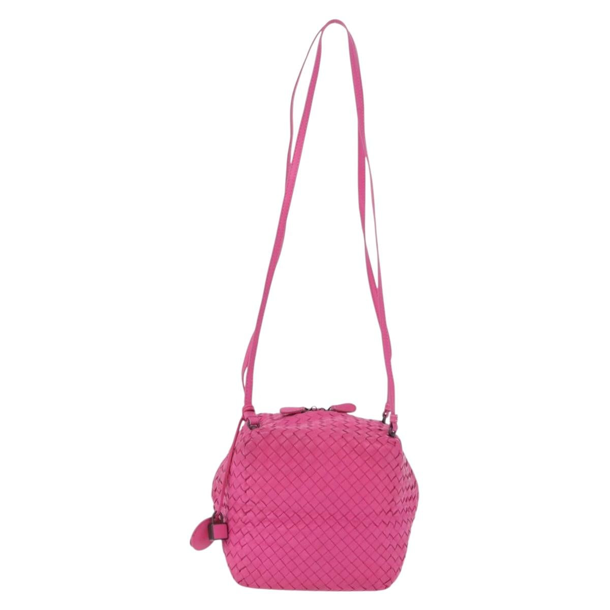 BOTTEGA VENETA INTRECCIATO Shoulder Bag Leather Pink Auth 198659V