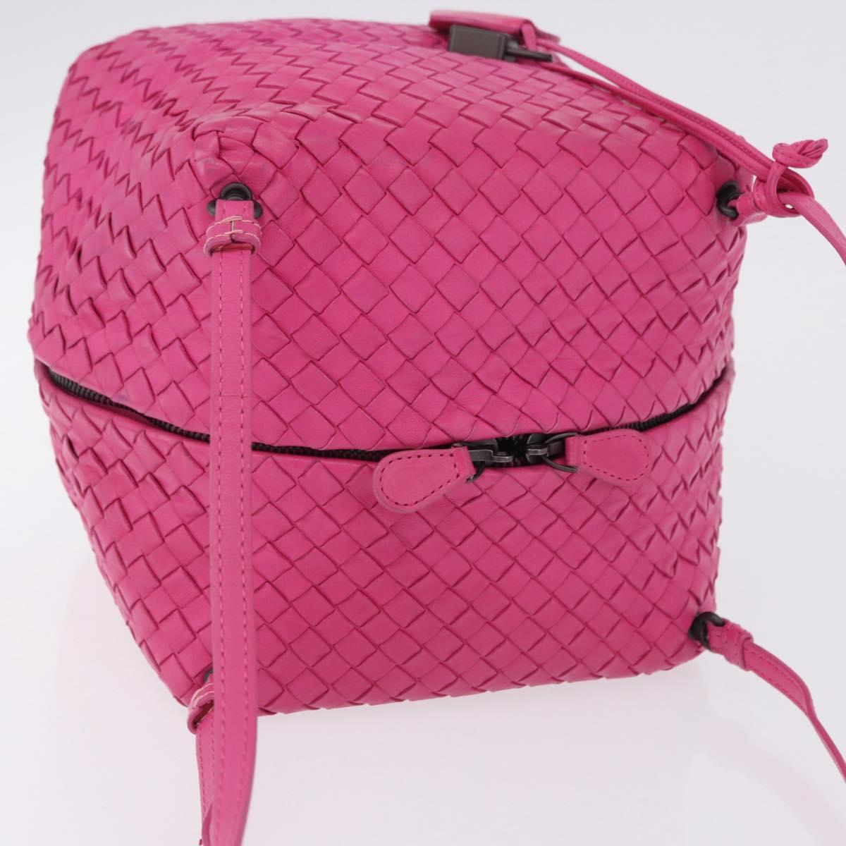 BOTTEGA VENETA INTRECCIATO Shoulder Bag Leather Pink Auth 198659V