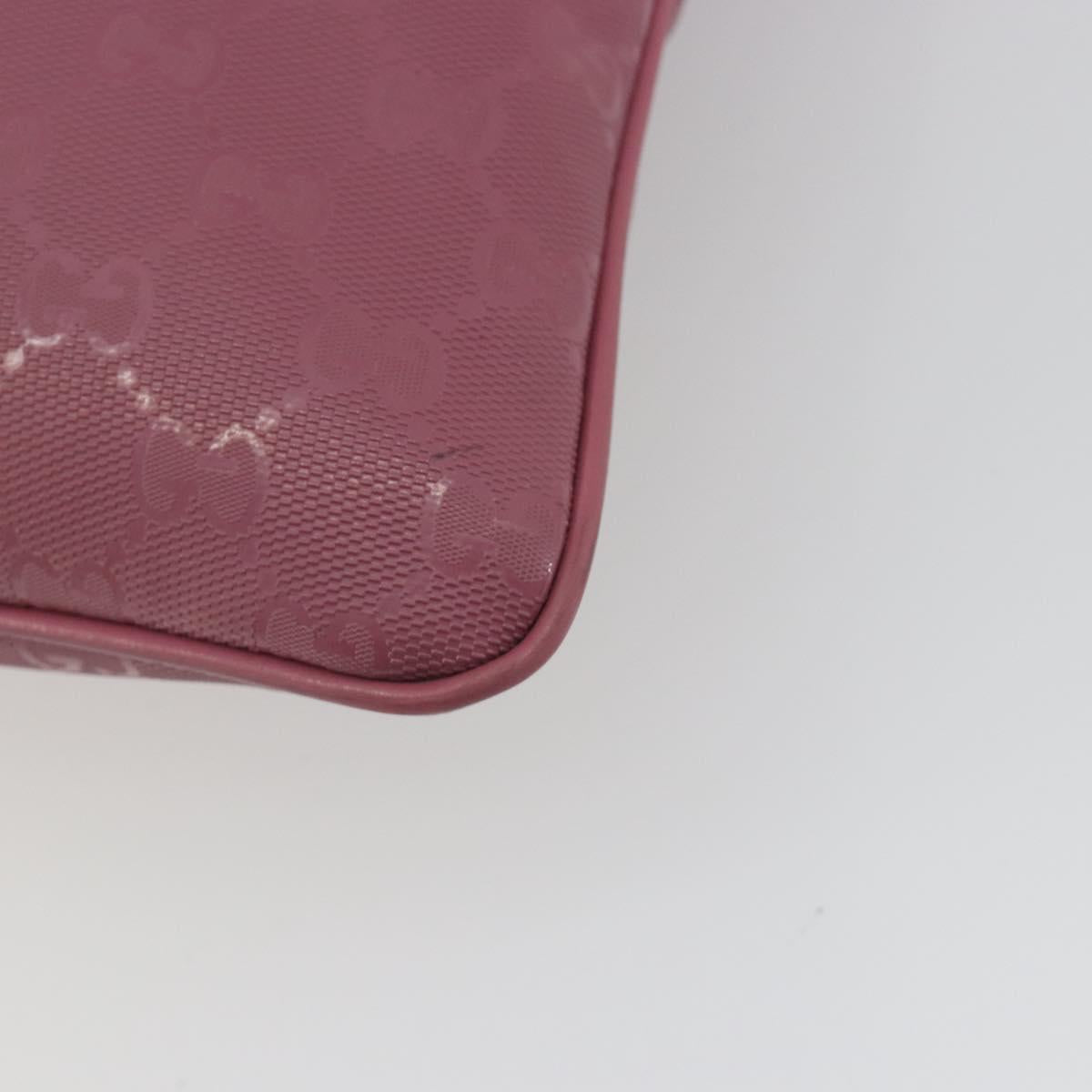 GUCCI GG Implementation Shoulder Bag PVC Leather Purple Gold 201446 Auth 198663A