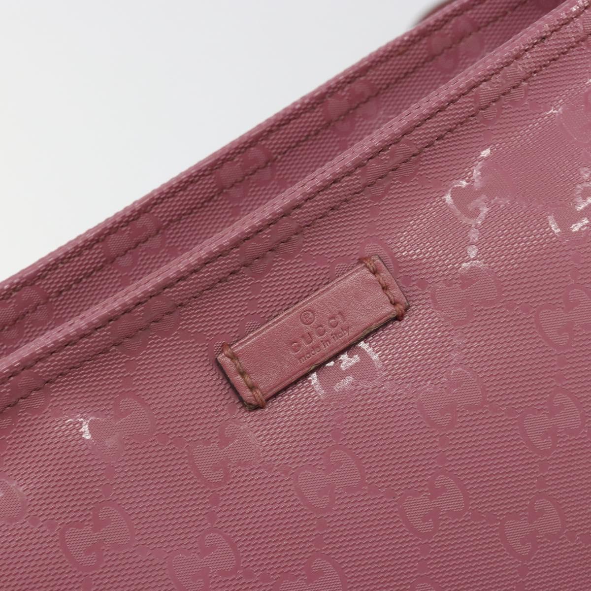 GUCCI GG Implementation Shoulder Bag PVC Leather Purple Gold 201446 Auth 198663A