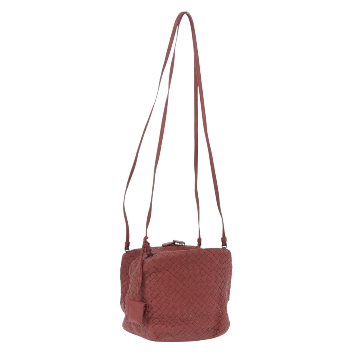 BOTTEGA VENETA INTRECCIATO Shoulder Bag Leather Brown Auth 198664V