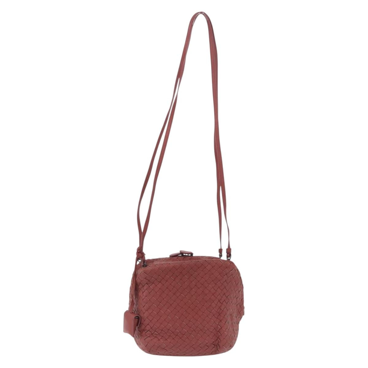 BOTTEGA VENETA INTRECCIATO Shoulder Bag Leather Brown Auth 198664V