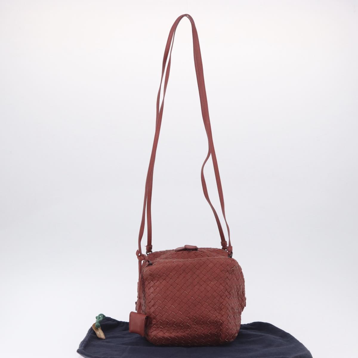 BOTTEGA VENETA INTRECCIATO Shoulder Bag Leather Brown Auth 198664V