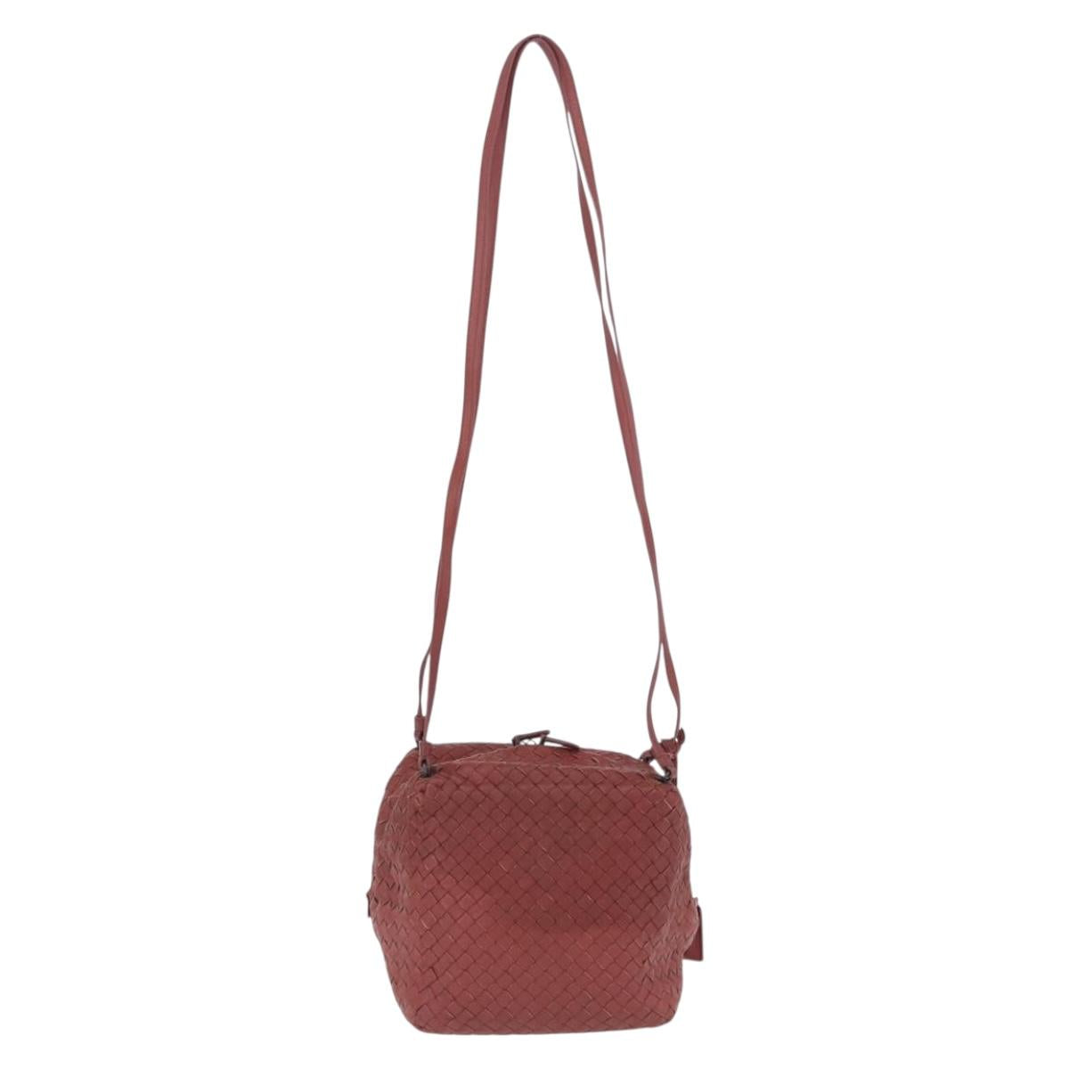 BOTTEGA VENETA INTRECCIATO Shoulder Bag Leather Brown Auth 198664V