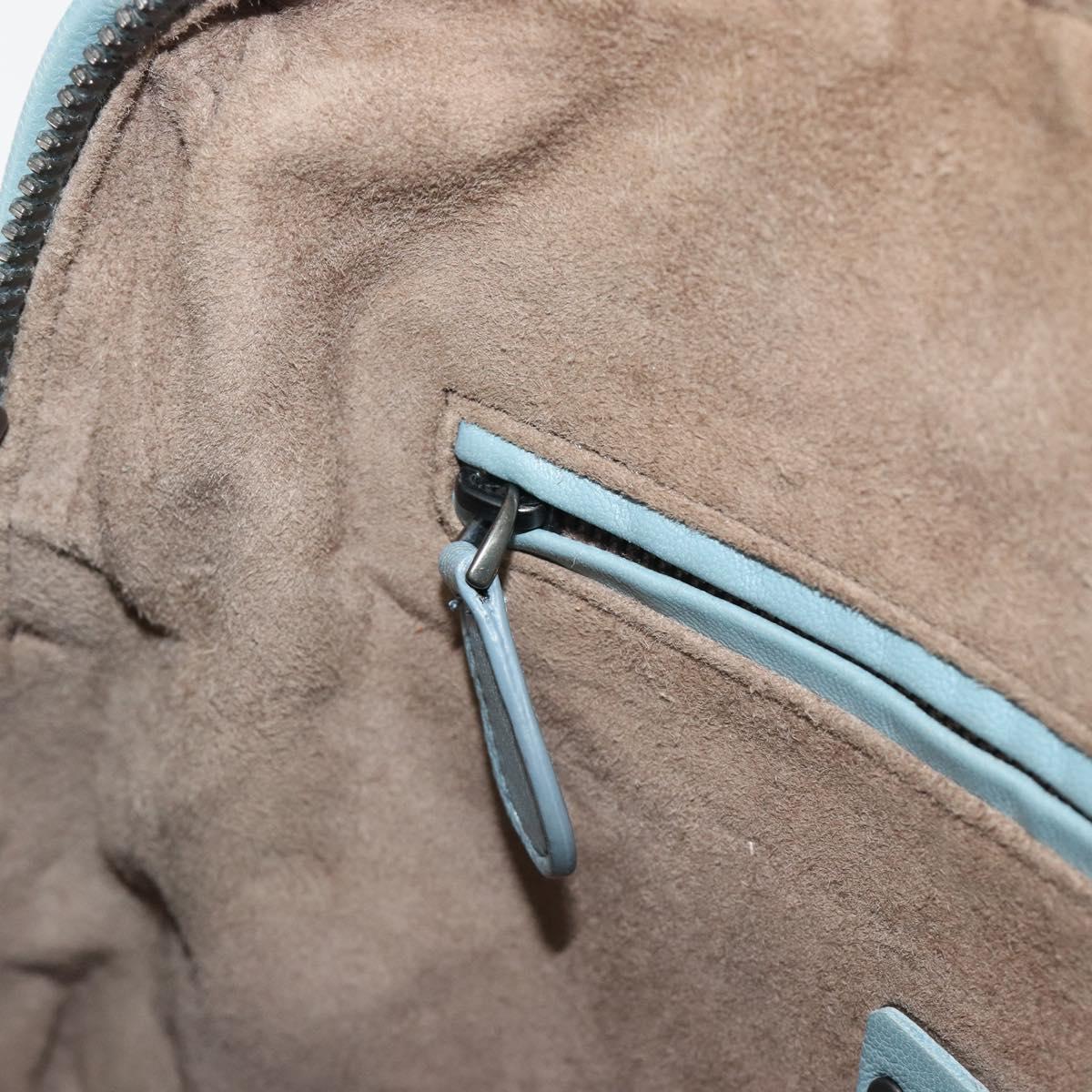 BOTTEGA VENETA INTRECCIATO Shoulder Bag Leather Light Blue Auth 198667A