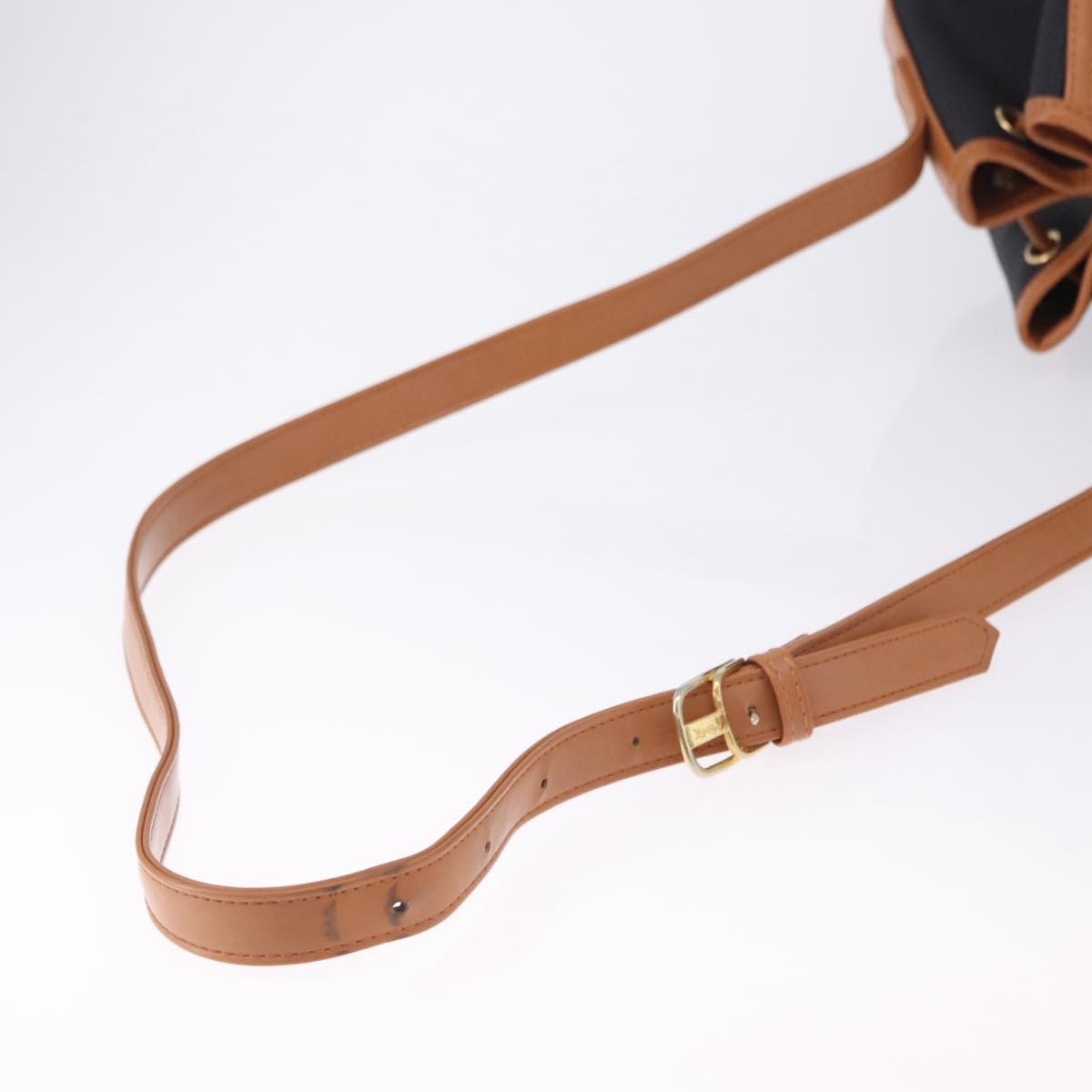SAINT LAURENT Shoulder Bag Canvas Black Gold Tone Auth 198668A