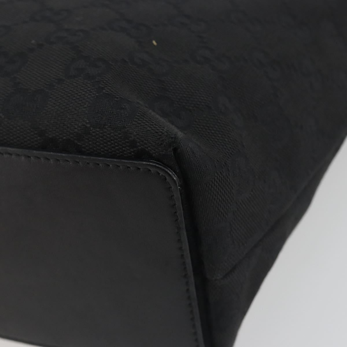 GUCCI GG Canvas Tote Bag Black Silver 31244 Auth 198669A