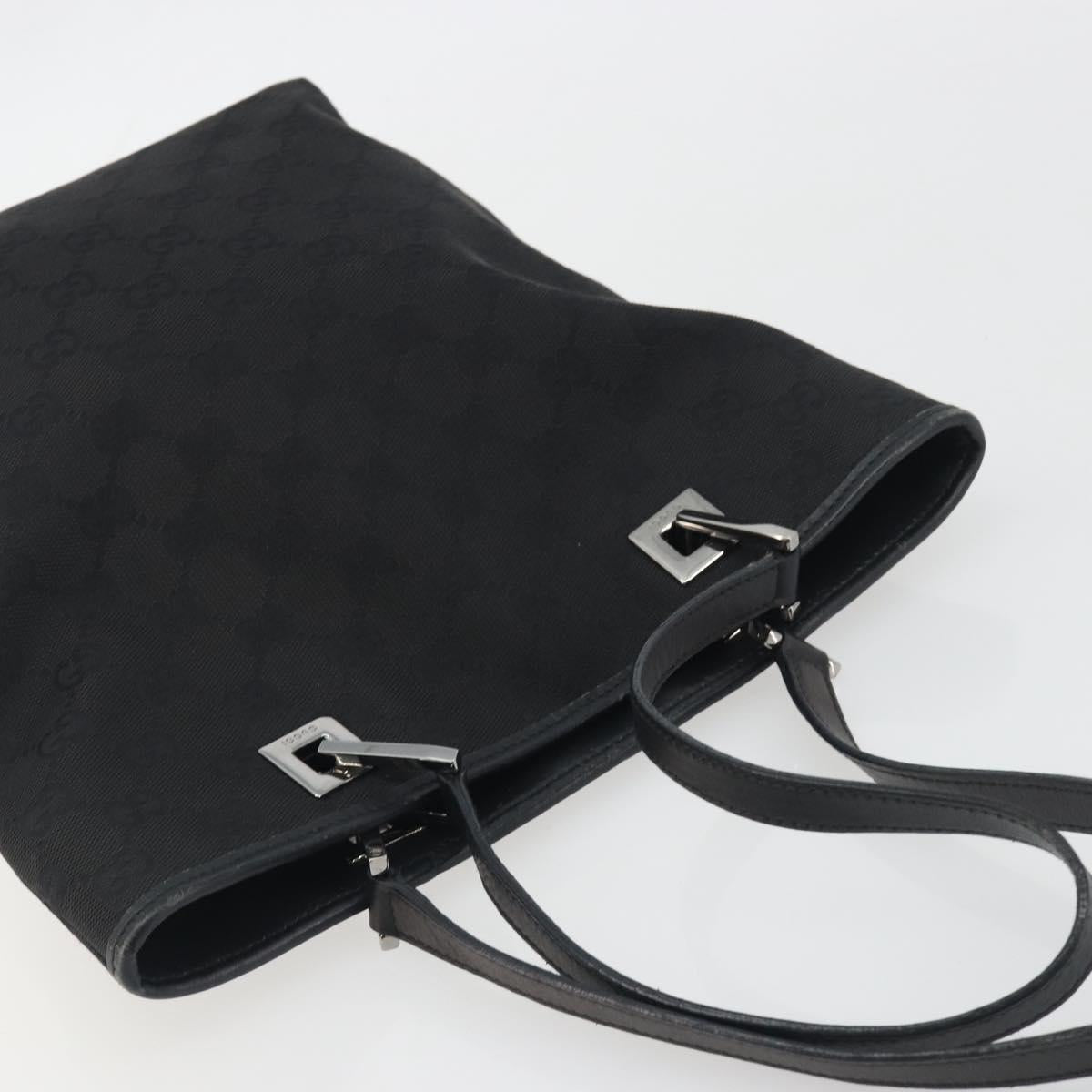 GUCCI GG Canvas Tote Bag Black Silver 31244 Auth 198669A