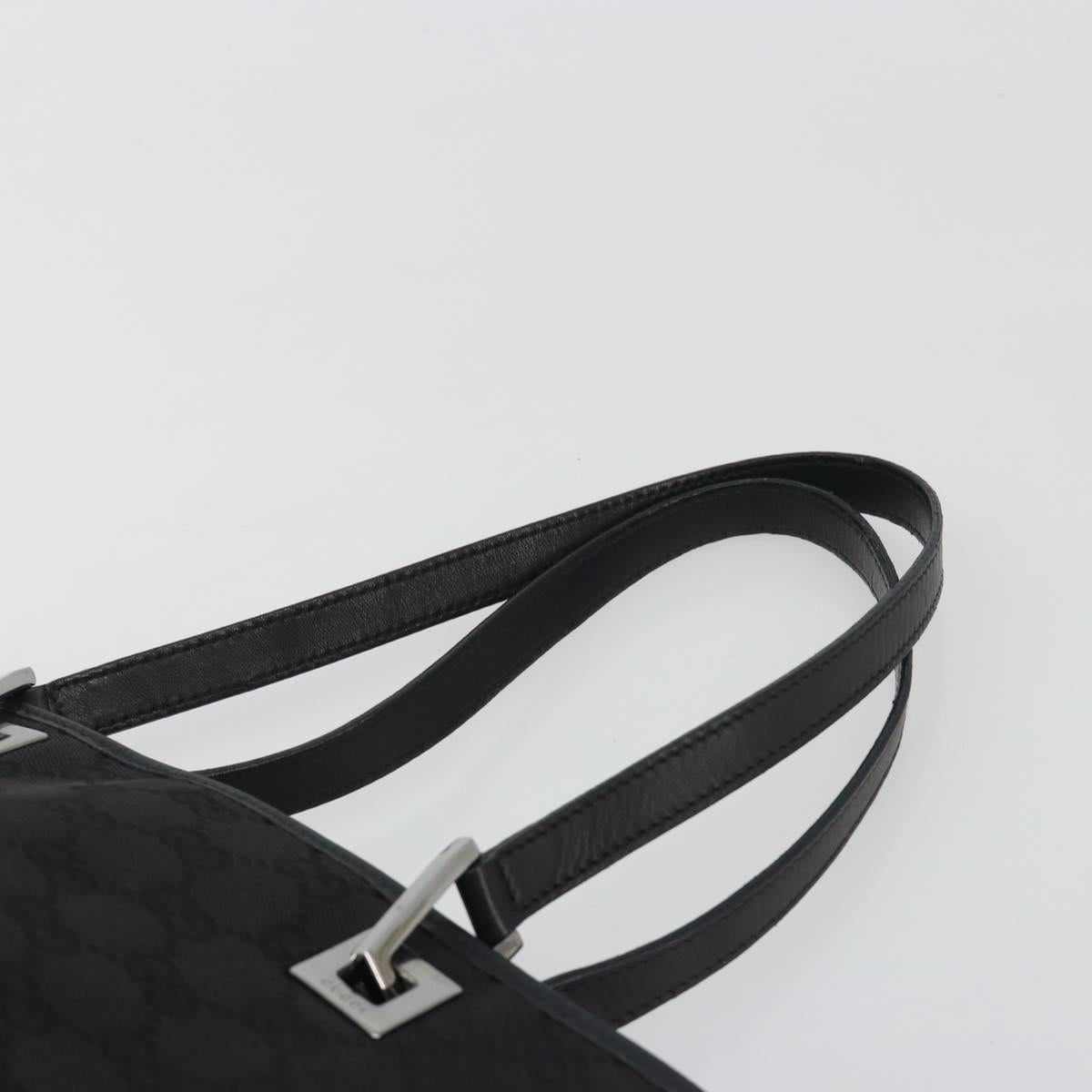 GUCCI GG Canvas Tote Bag Black Silver 31244 Auth 198669A