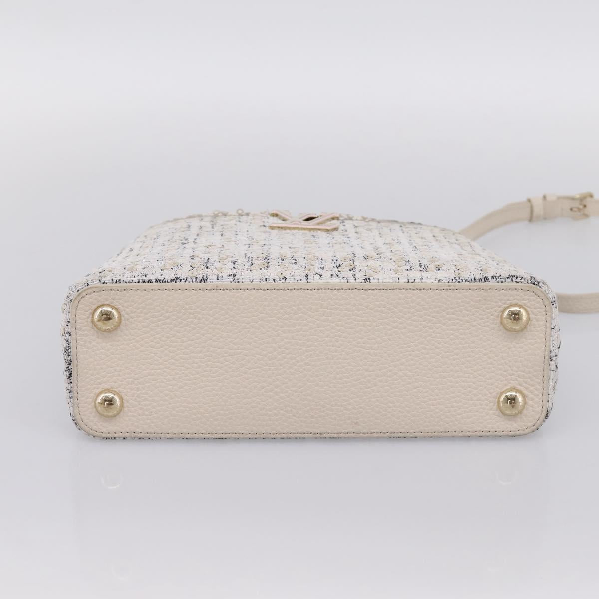 LOUIS VUITTON Capusine Hand Bag tweed Ivory LV Auth 198671SAM