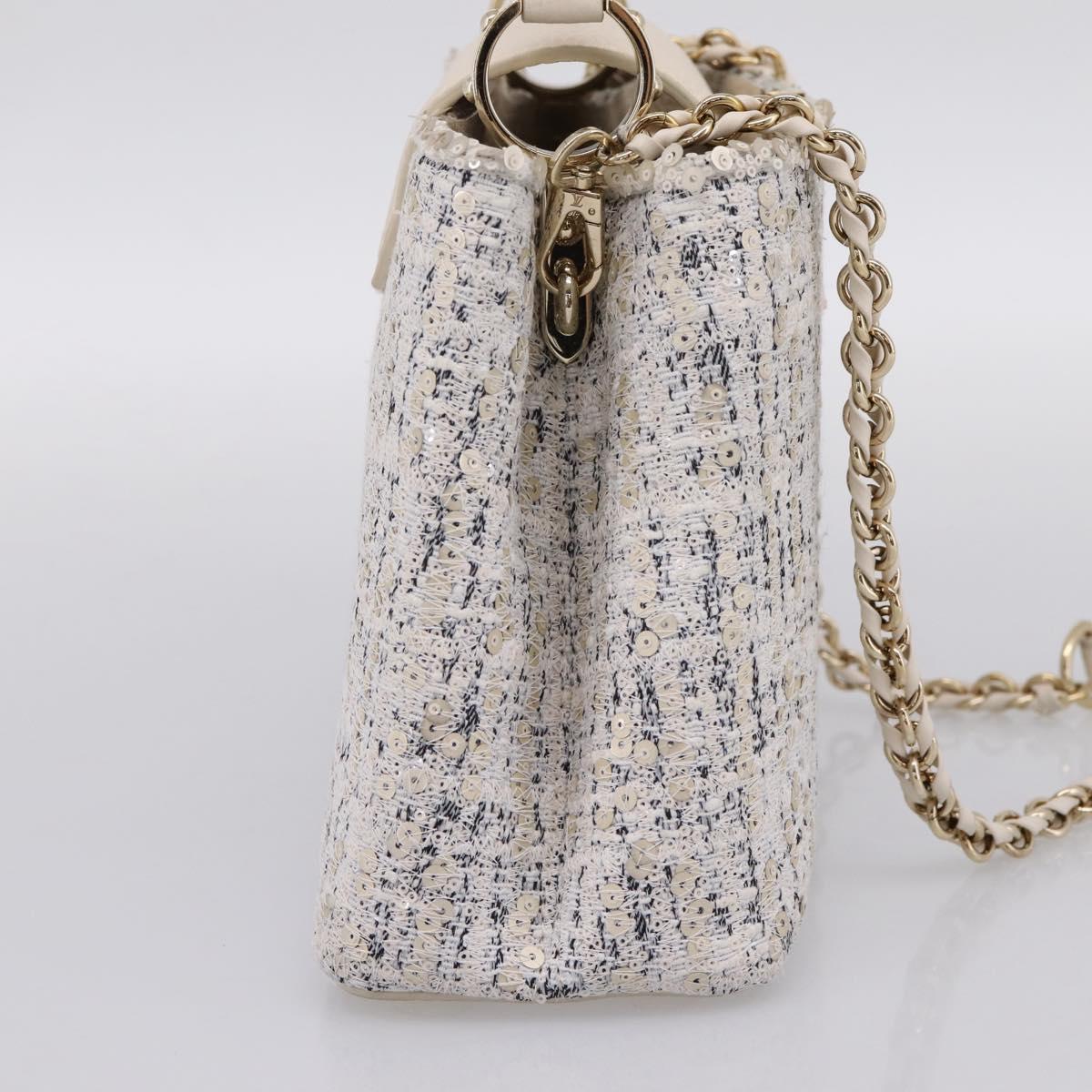 LOUIS VUITTON Capusine Hand Bag tweed Ivory LV Auth 198671SAM