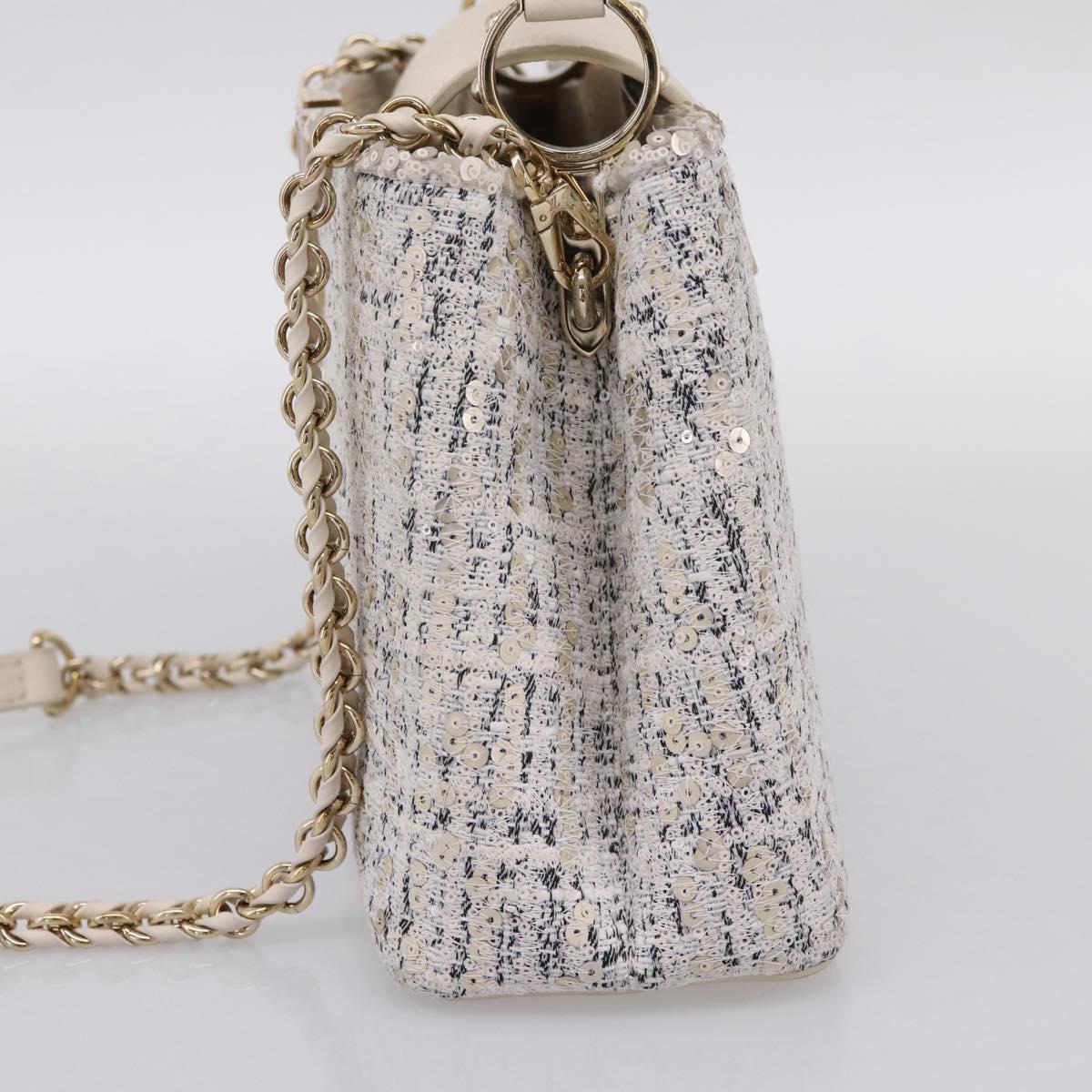 LOUIS VUITTON Capusine Hand Bag tweed Ivory LV Auth 198671SAM