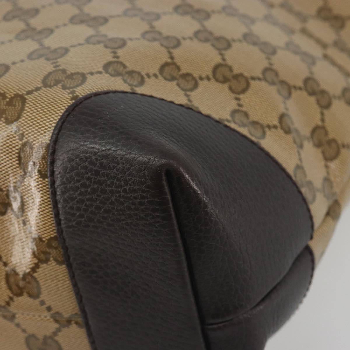 GUCCI GG Crystal Tote Bag Coated Canvas Outlet Beige Gold 353706 Auth 198678A