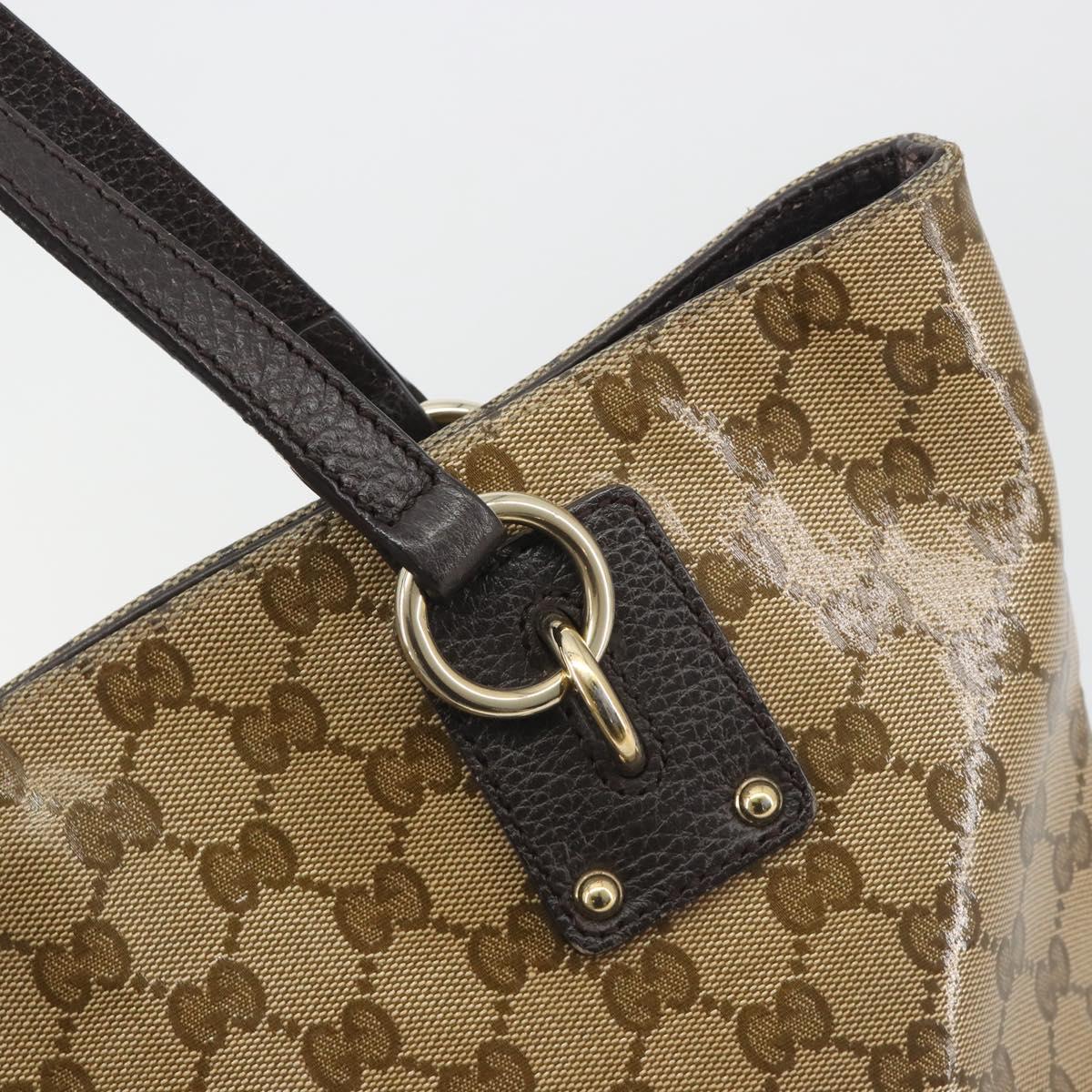 GUCCI GG Crystal Tote Bag Coated Canvas Outlet Beige Gold 353706 Auth 198678A