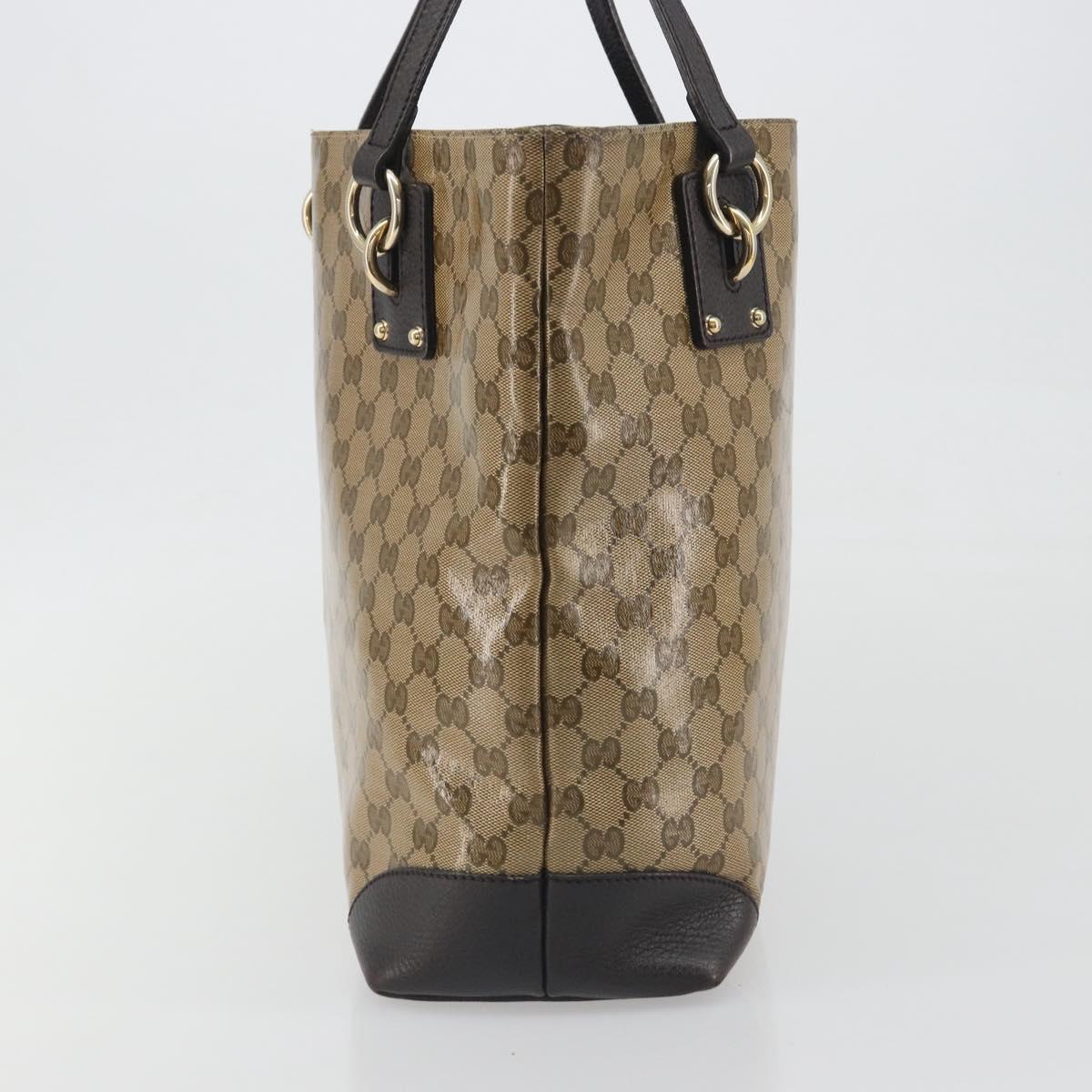 GUCCI GG Crystal Tote Bag Coated Canvas Outlet Beige Gold 353706 Auth 198678A
