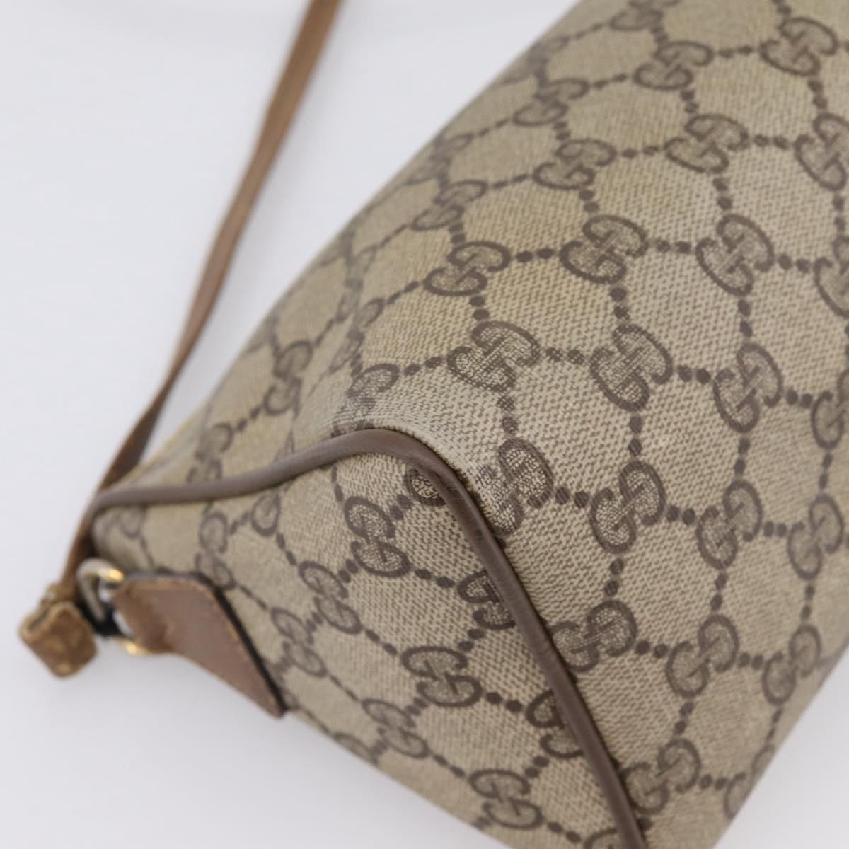GUCCI GG Supreme Shoulder Bag PVC Beige Gold 89 02 086 Auth 198682